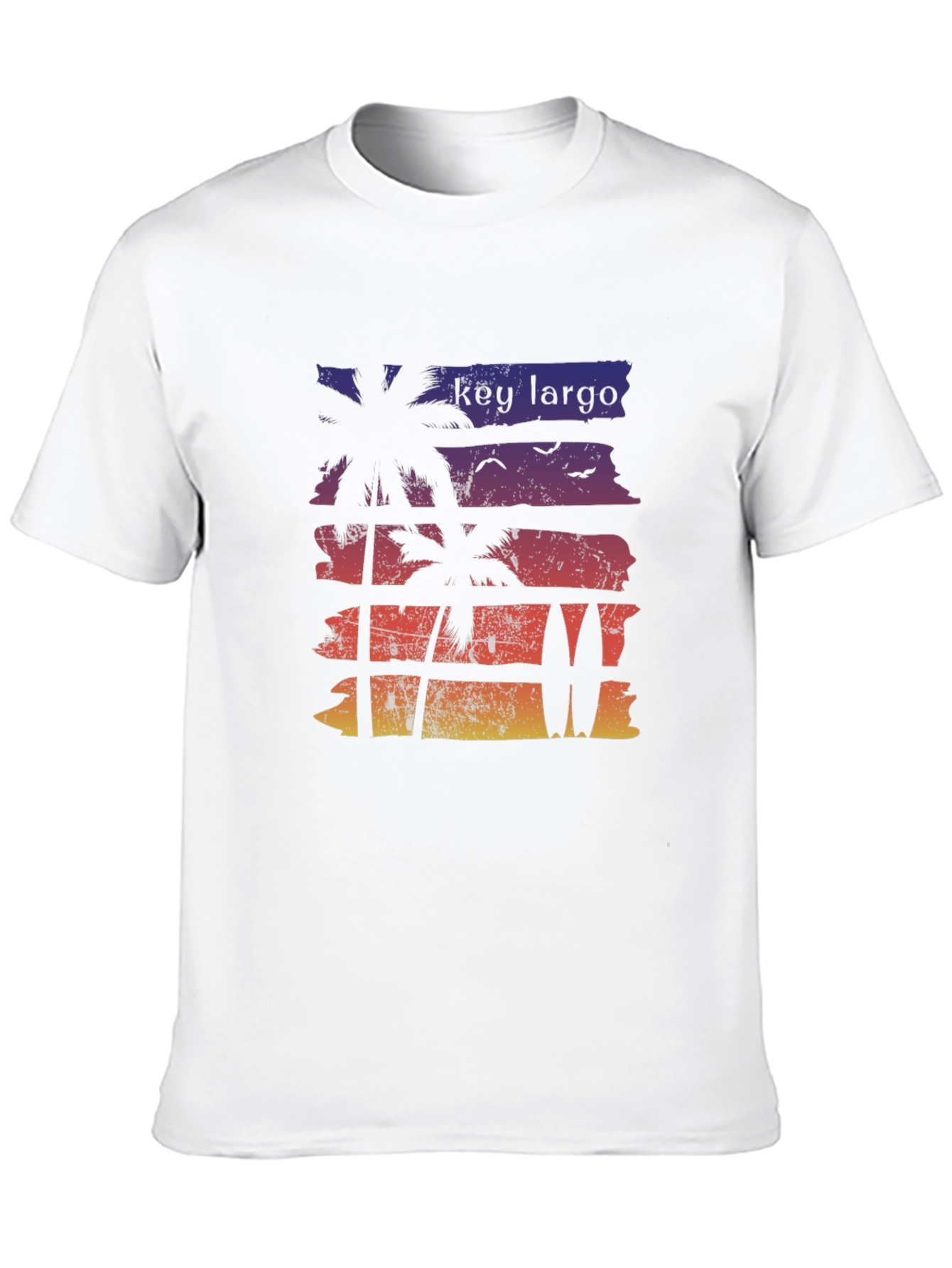 Key Largo Palm Tree Surfboard Graphic Tee