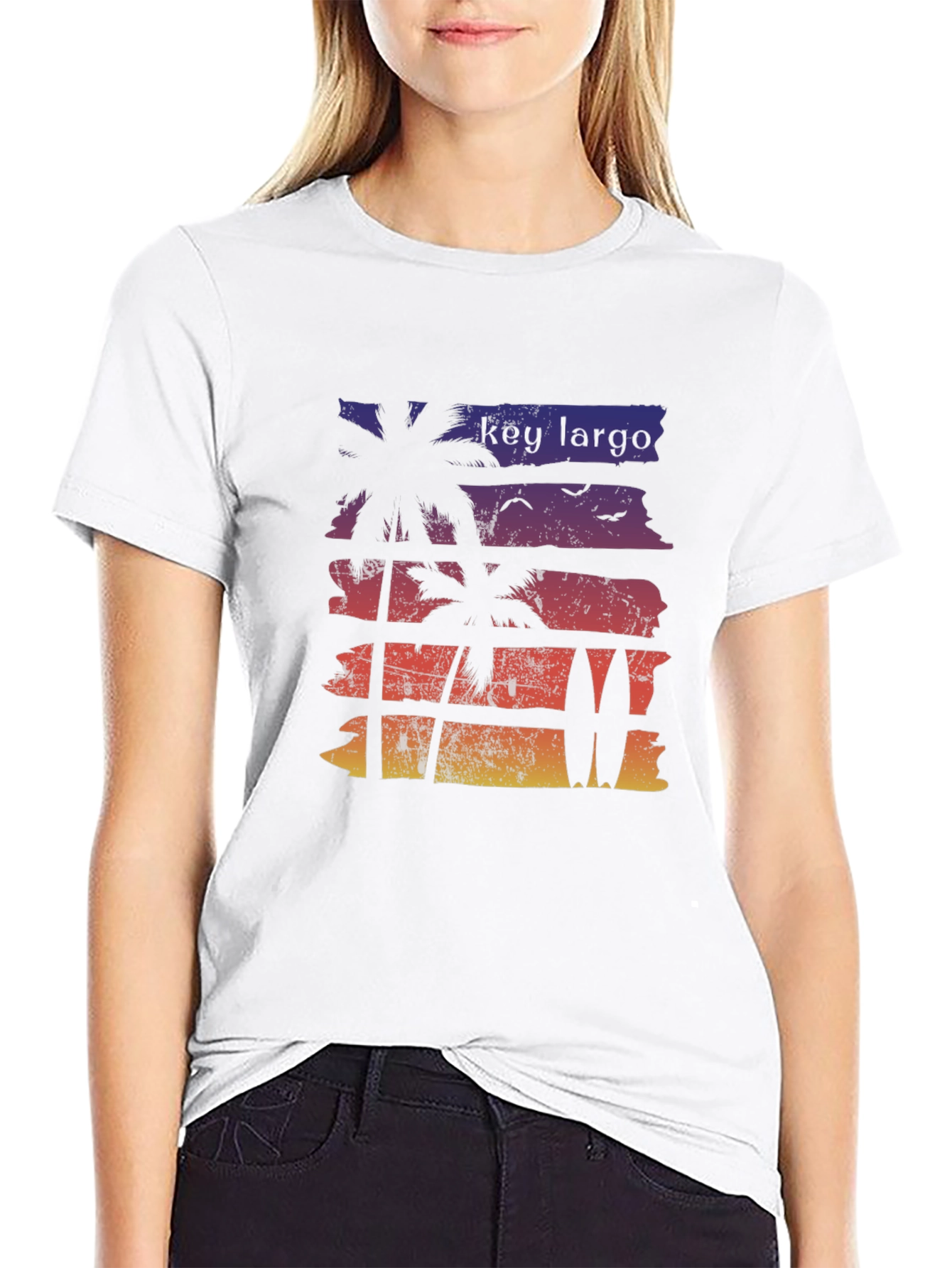 Key Largo Palm Tree Surfboard Graphic Tee