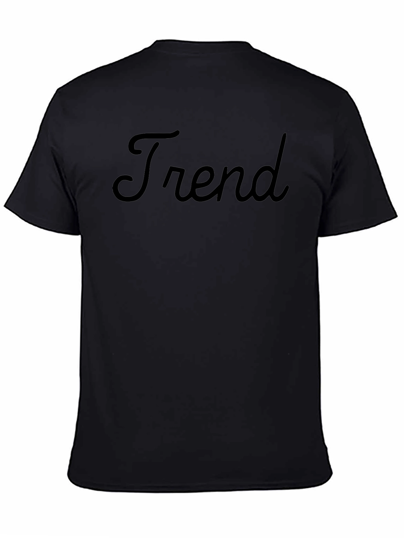 Trendy Mens Black Crewneck Tee