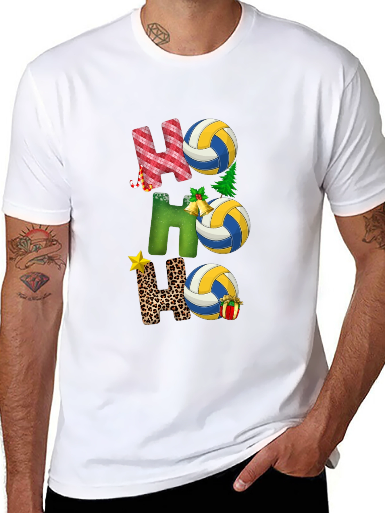 Volleyball Christmas Ho Ho Ho T-Shirt