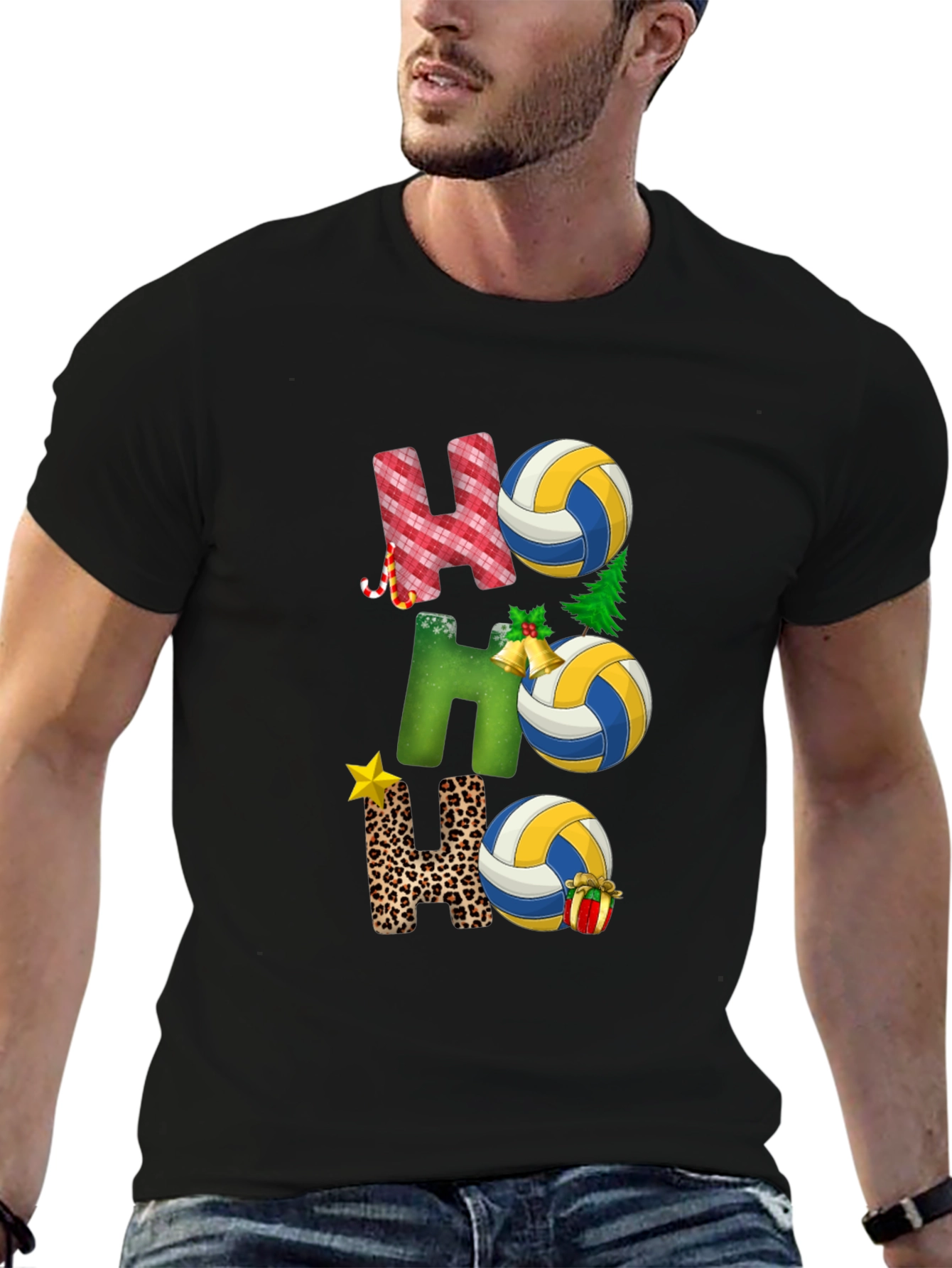 Volleyball Christmas Ho Ho Ho T-Shirt