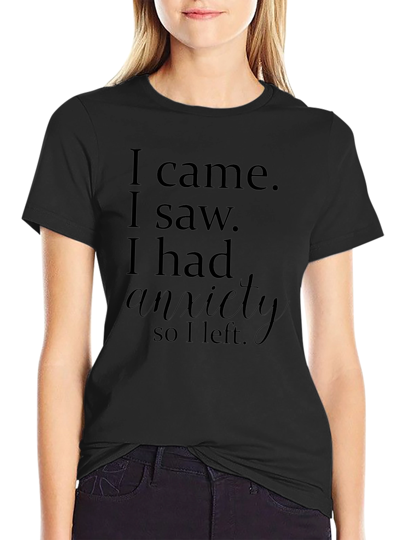 Anxiety Statement Black Tee