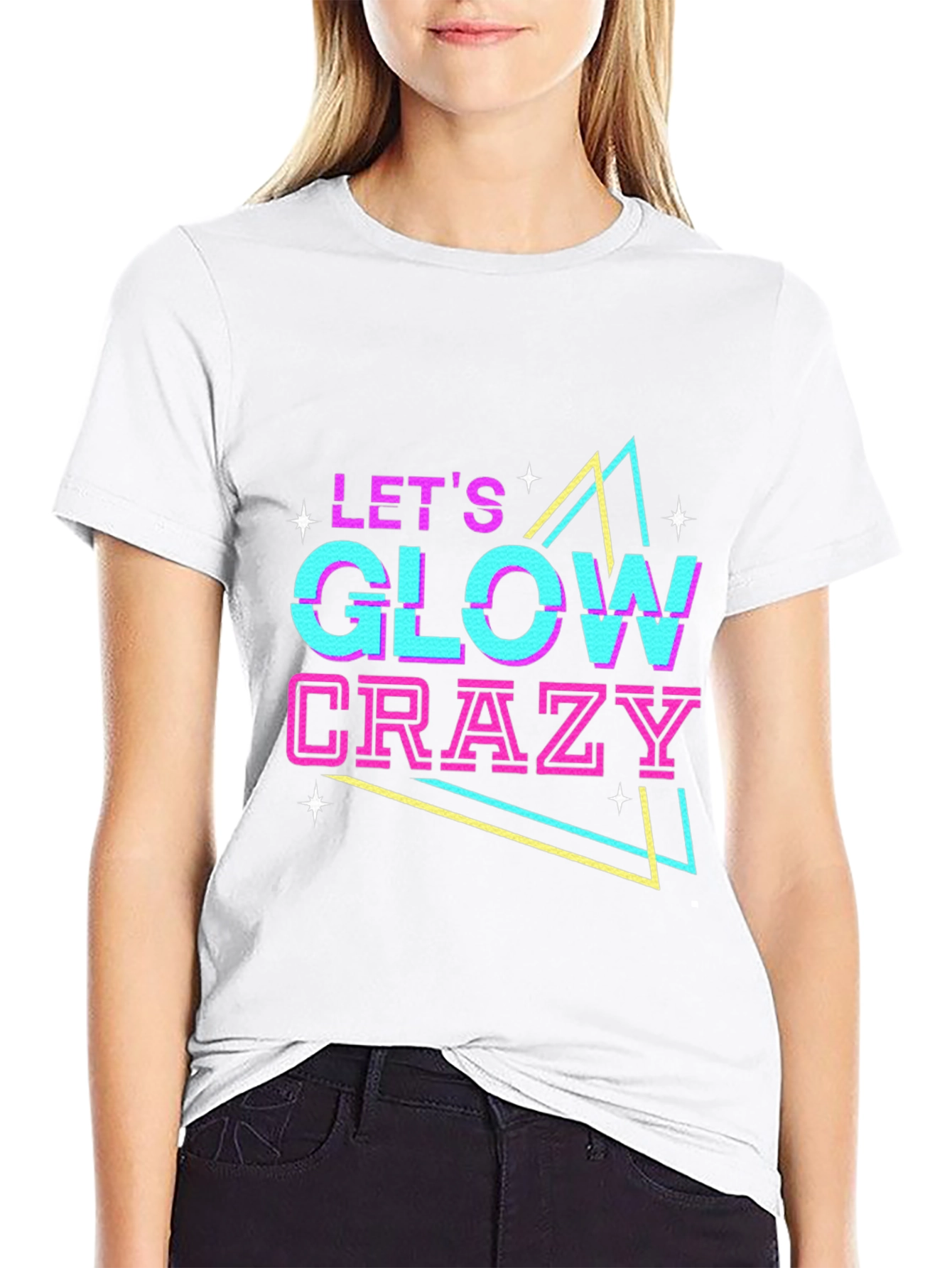 Lets Glow Crazy Graphic Tee - Black