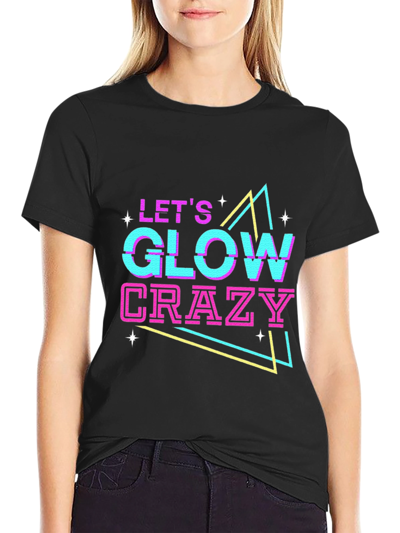 Lets Glow Crazy Graphic Tee - Black