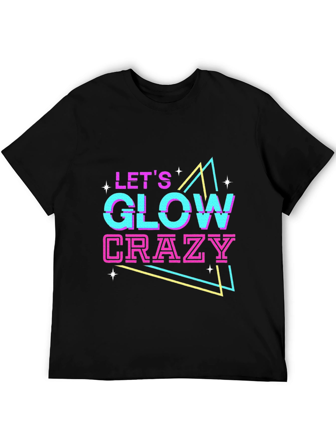 Lets Glow Crazy Graphic Tee - Black