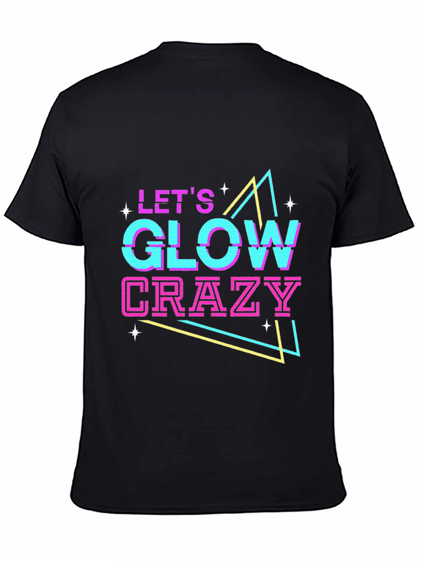 Lets Glow Crazy Graphic Tee - Black