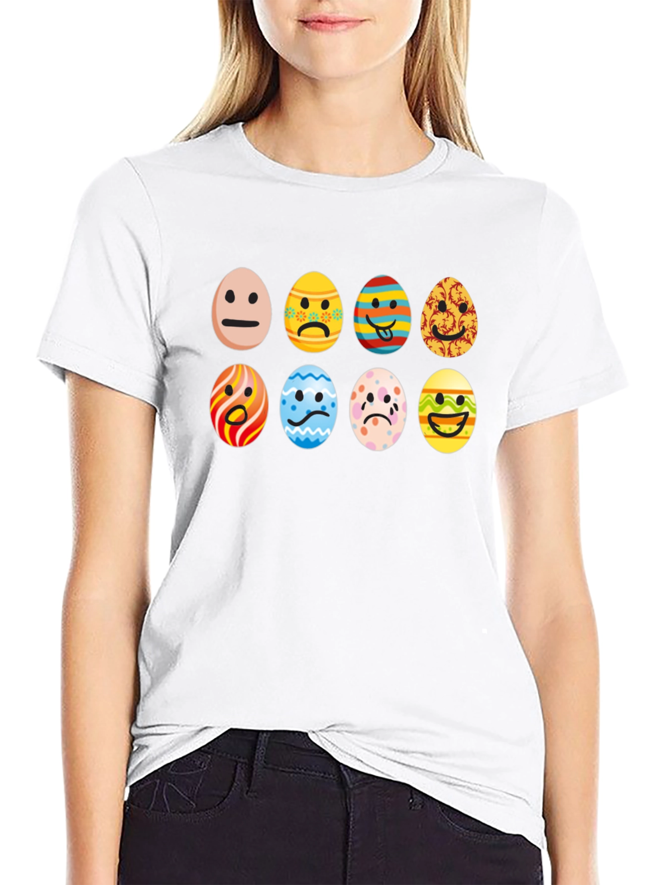 Easter Emoji Egg Black T-Shirt