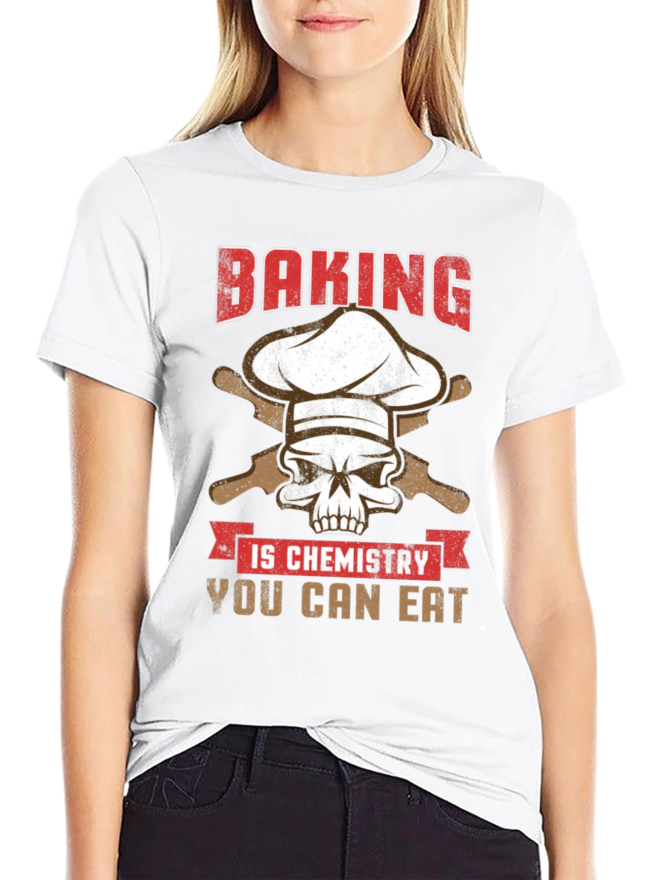 Baking is Chemistry Funny Skull T-Shirt