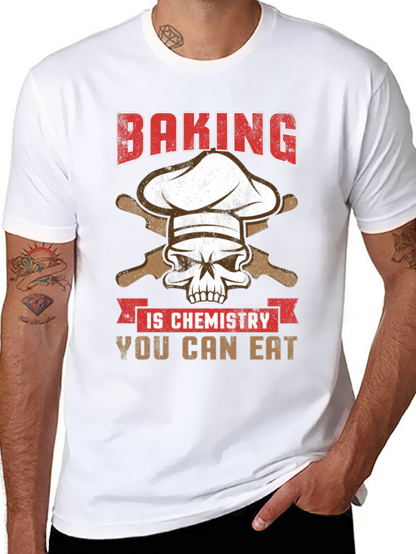 Baking is Chemistry Funny Skull T-Shirt