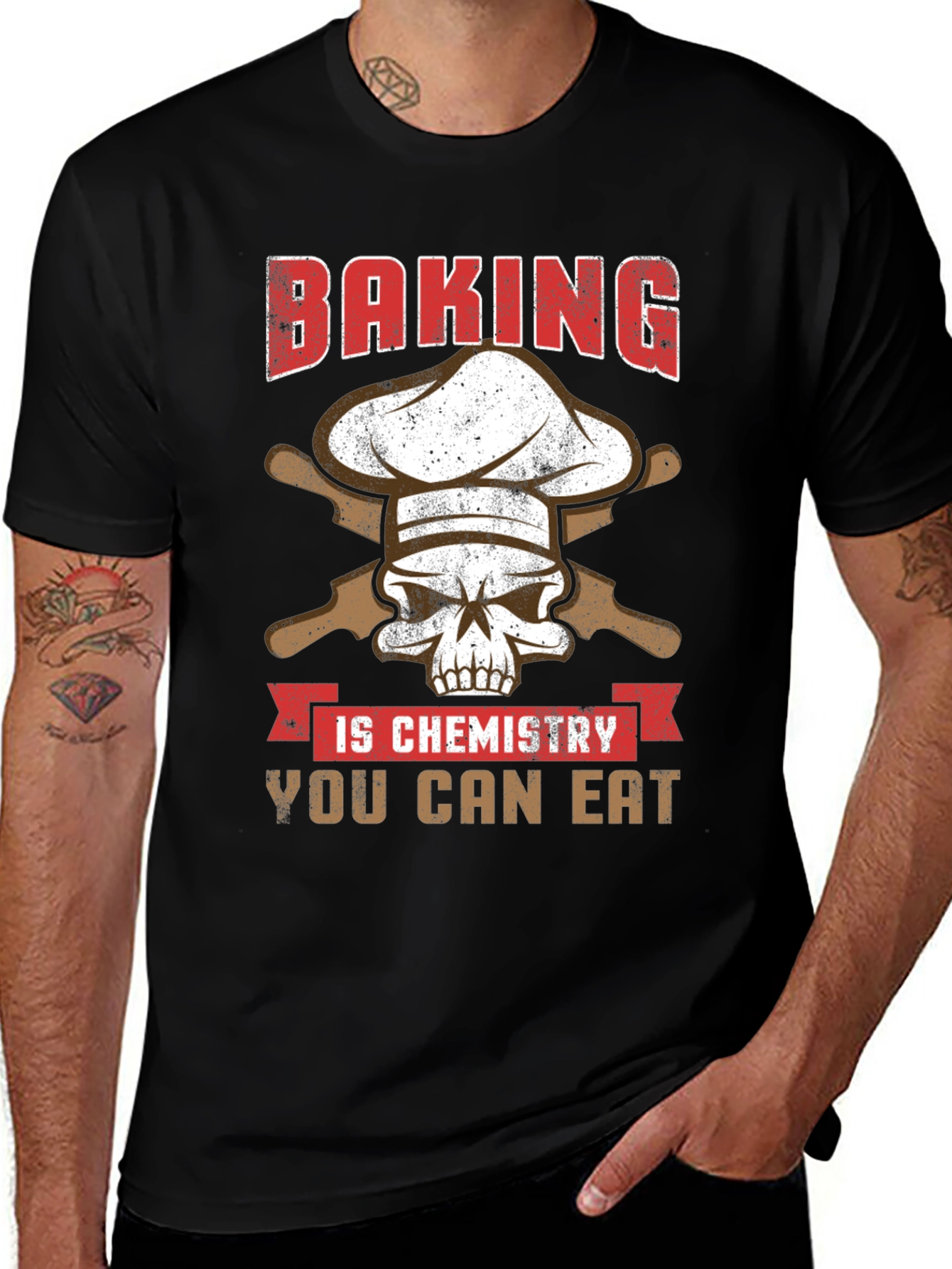 Baking is Chemistry Funny Skull T-Shirt