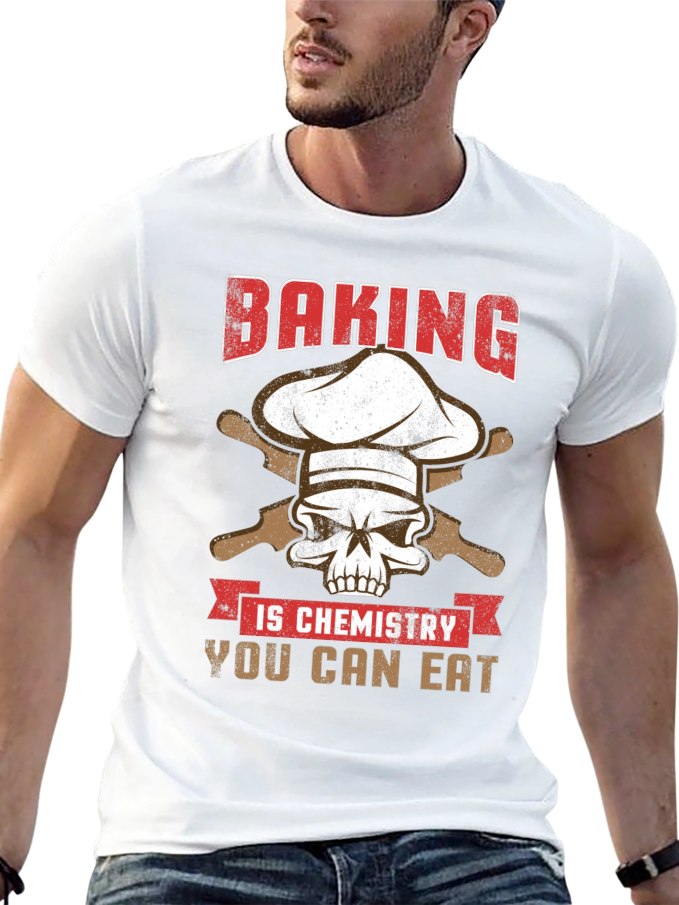 Baking is Chemistry Funny Skull T-Shirt