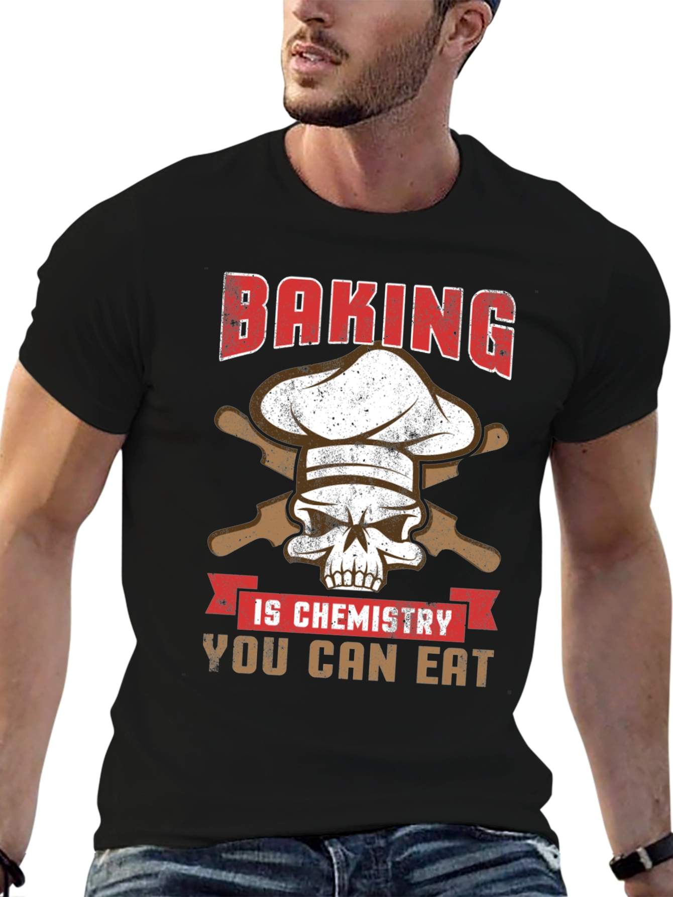Baking is Chemistry Funny Skull T-Shirt