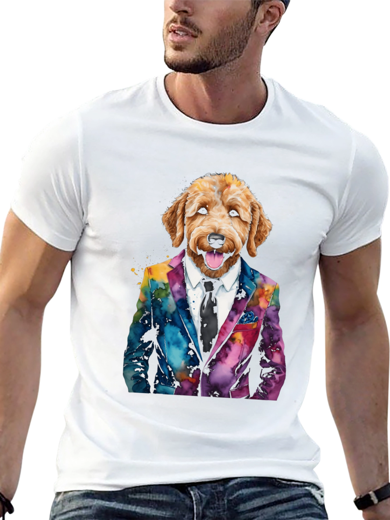 Dog in Suit Graphic T-Shirt