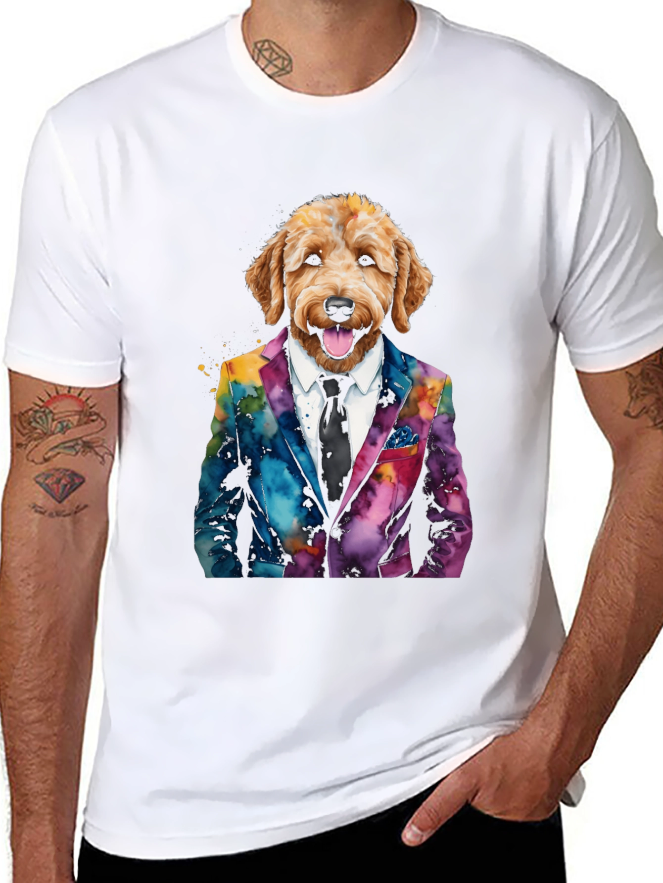 Dog in Suit Graphic T-Shirt