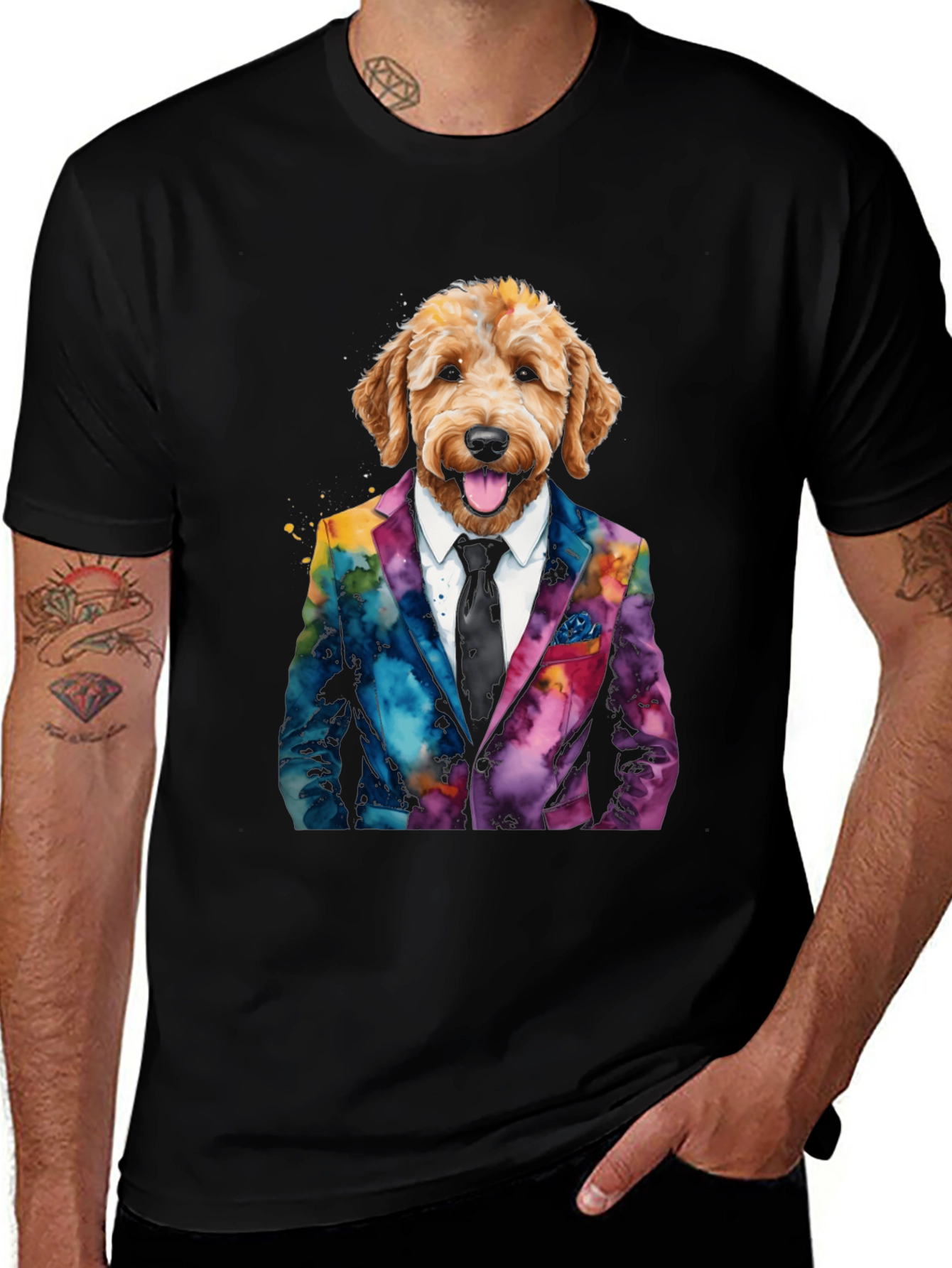 Dog in Suit Graphic T-Shirt