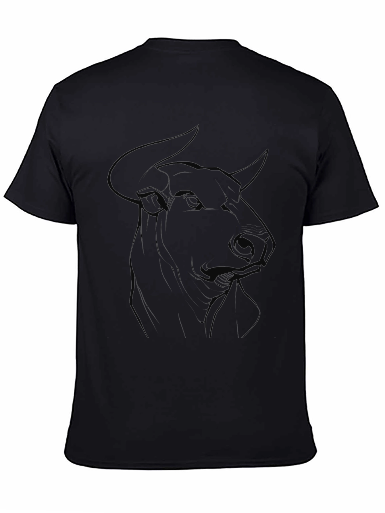 Bull Sketch Black T-Shirt