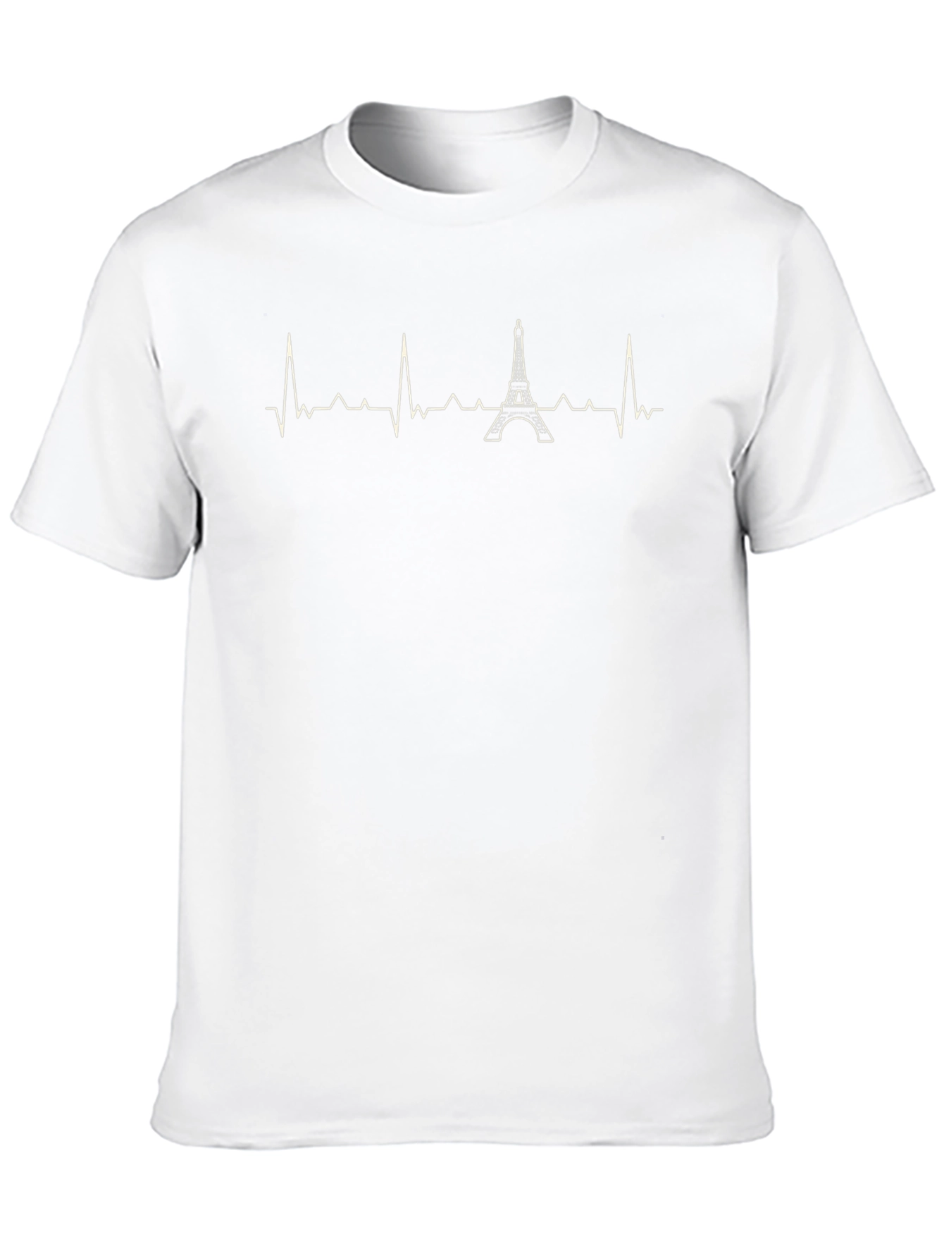 Eiffel Tower Heartbeat T-Shirt - Paris Souvenir Tee