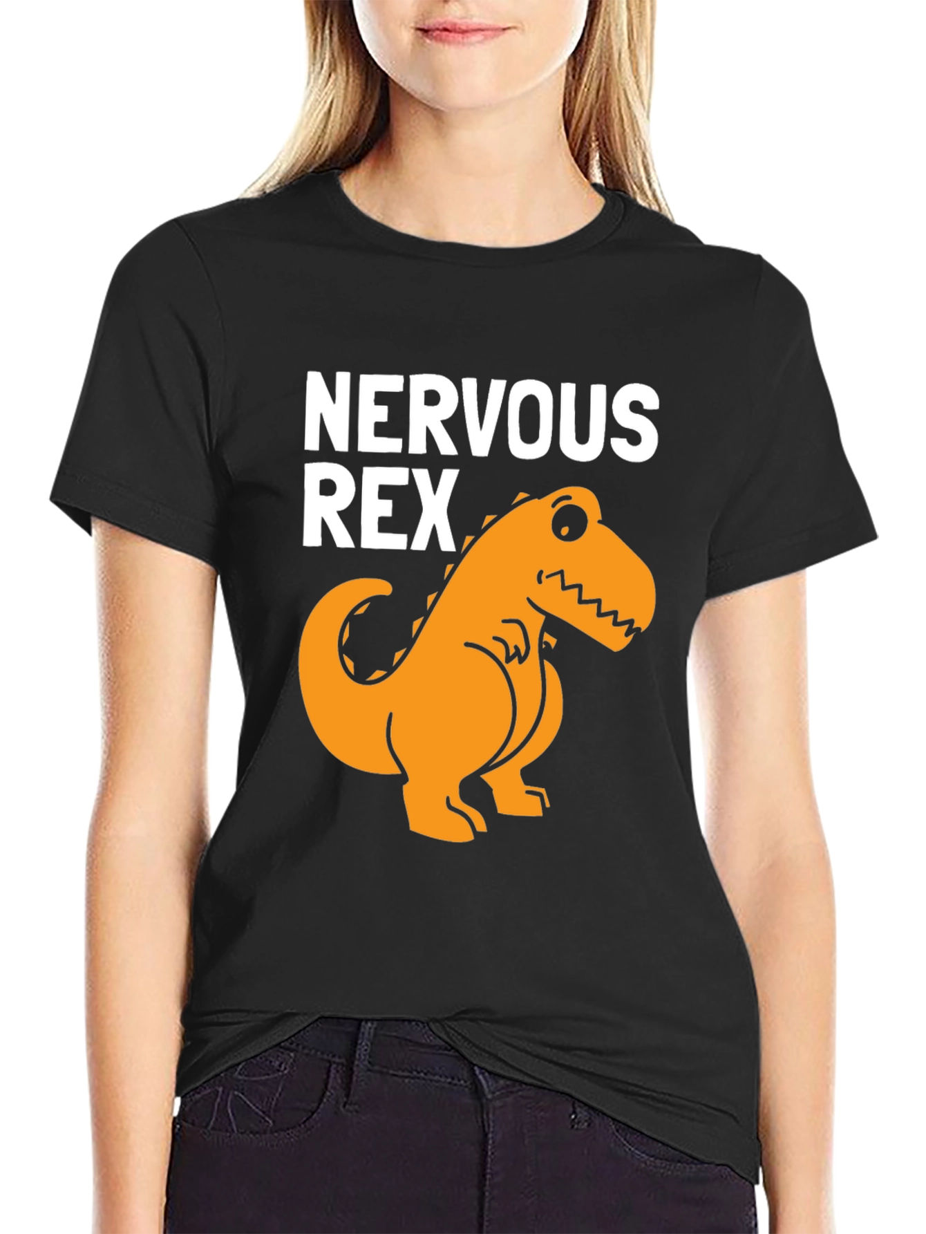 Nervous Rex T-Shirt - Funny Dinosaur Tee