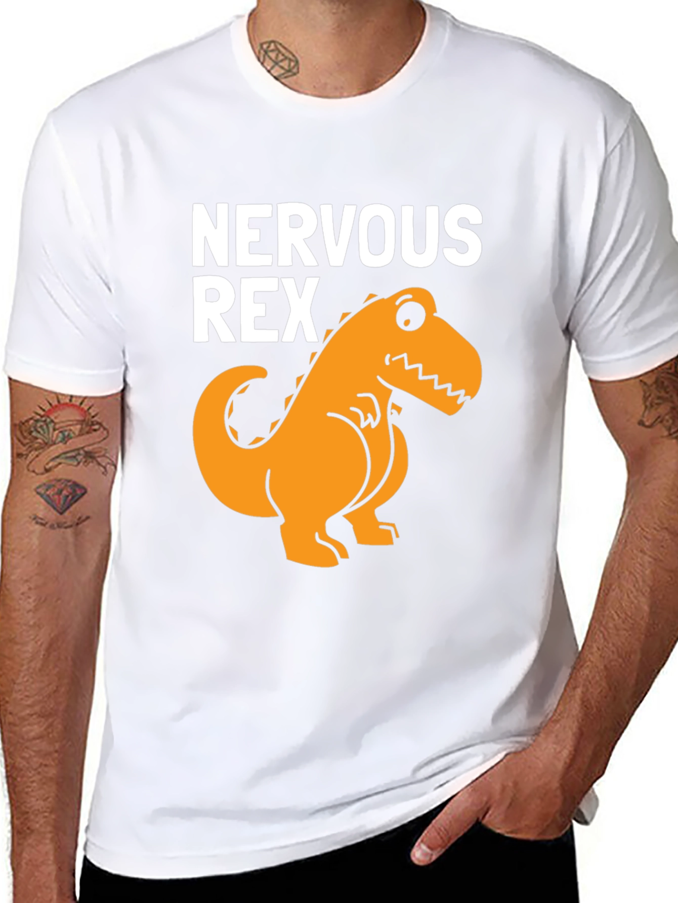 Nervous Rex T-Shirt - Funny Dinosaur Tee