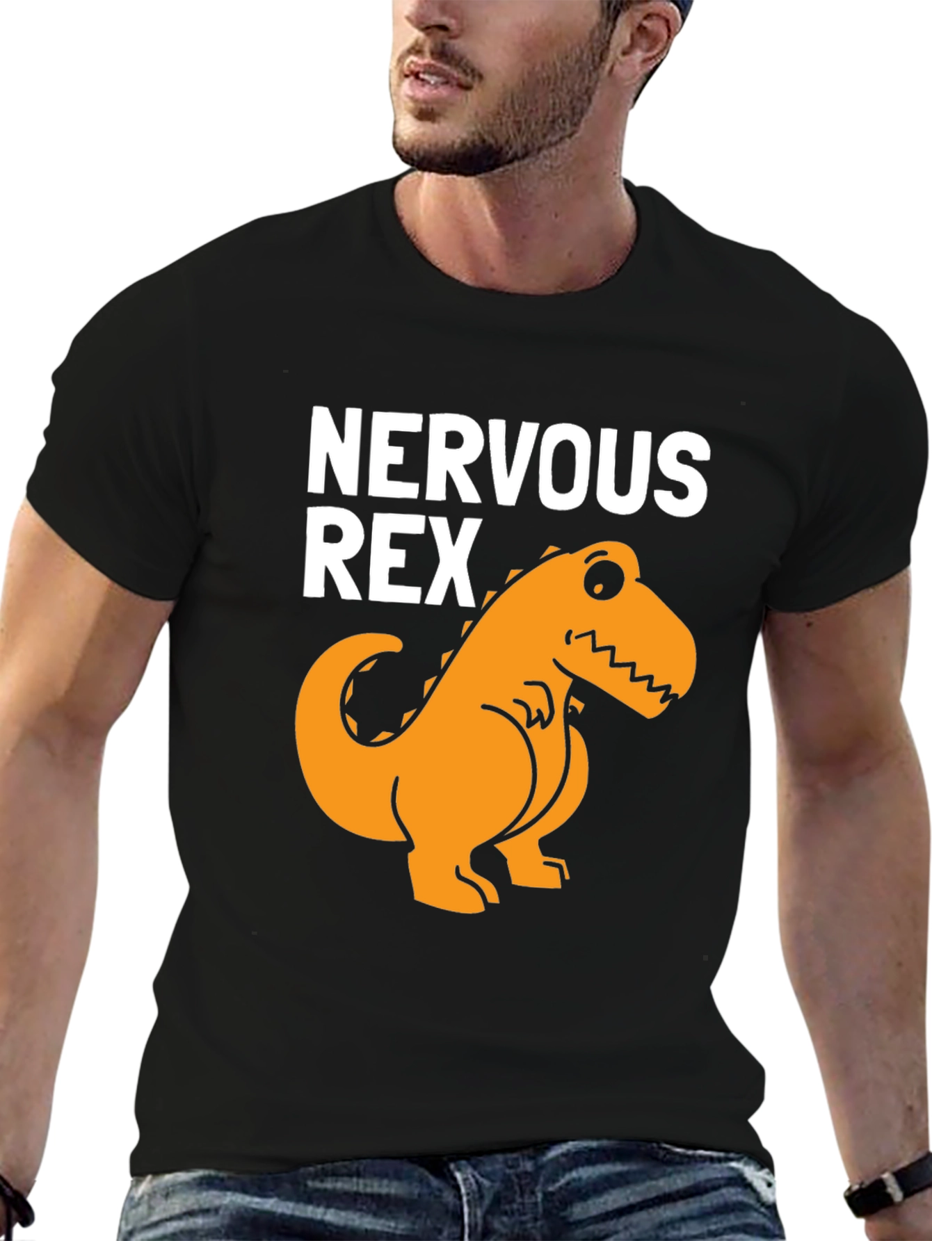 Nervous Rex T-Shirt - Funny Dinosaur Tee