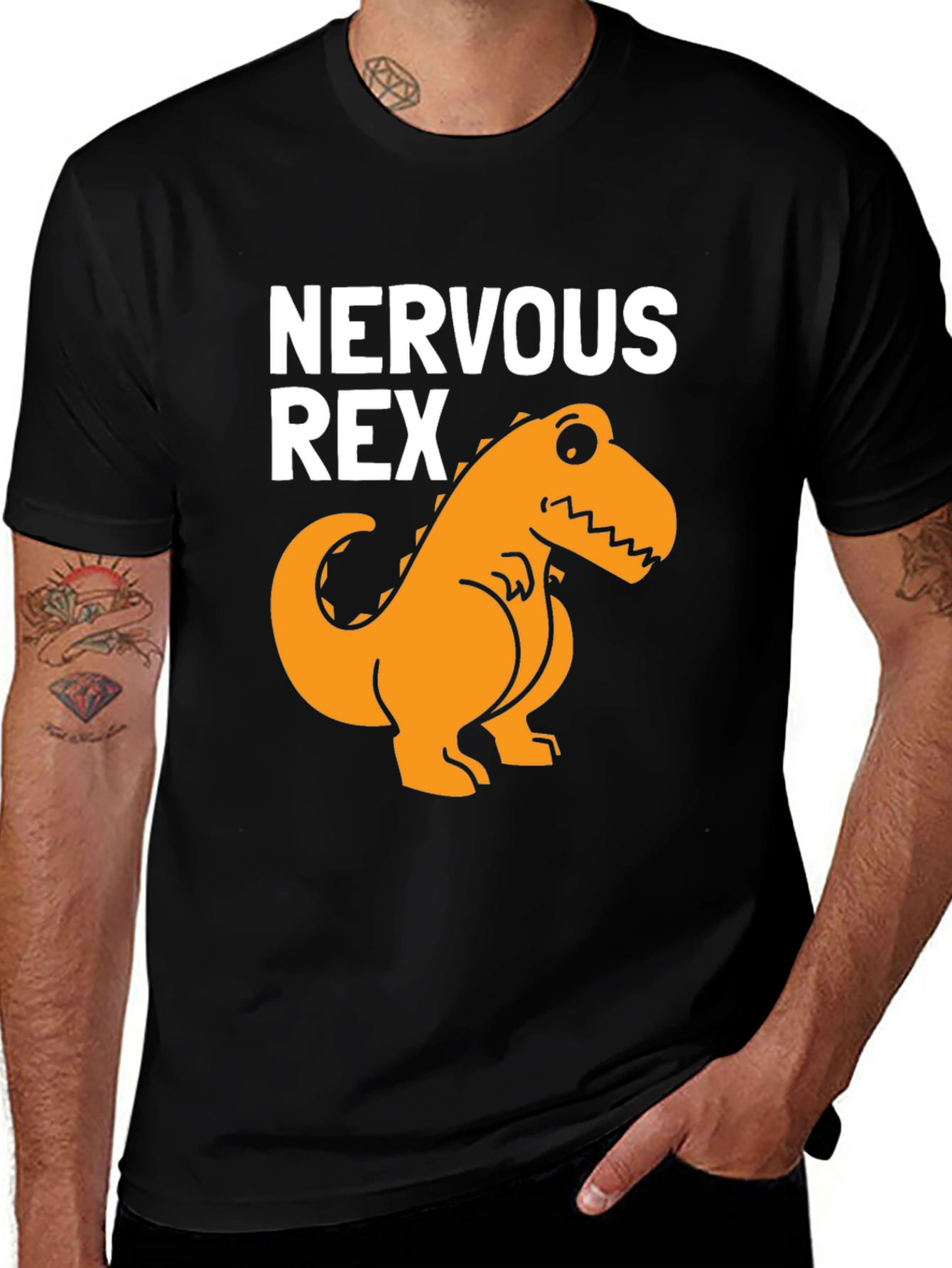 Nervous Rex T-Shirt - Funny Dinosaur Tee