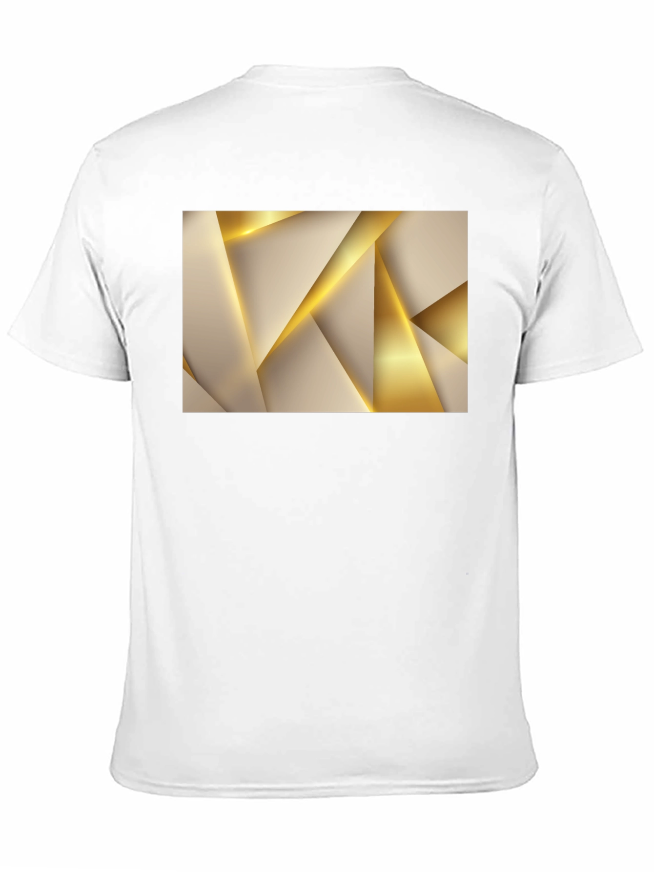 Abstract Gold Geometric Graphic Black T-Shirt