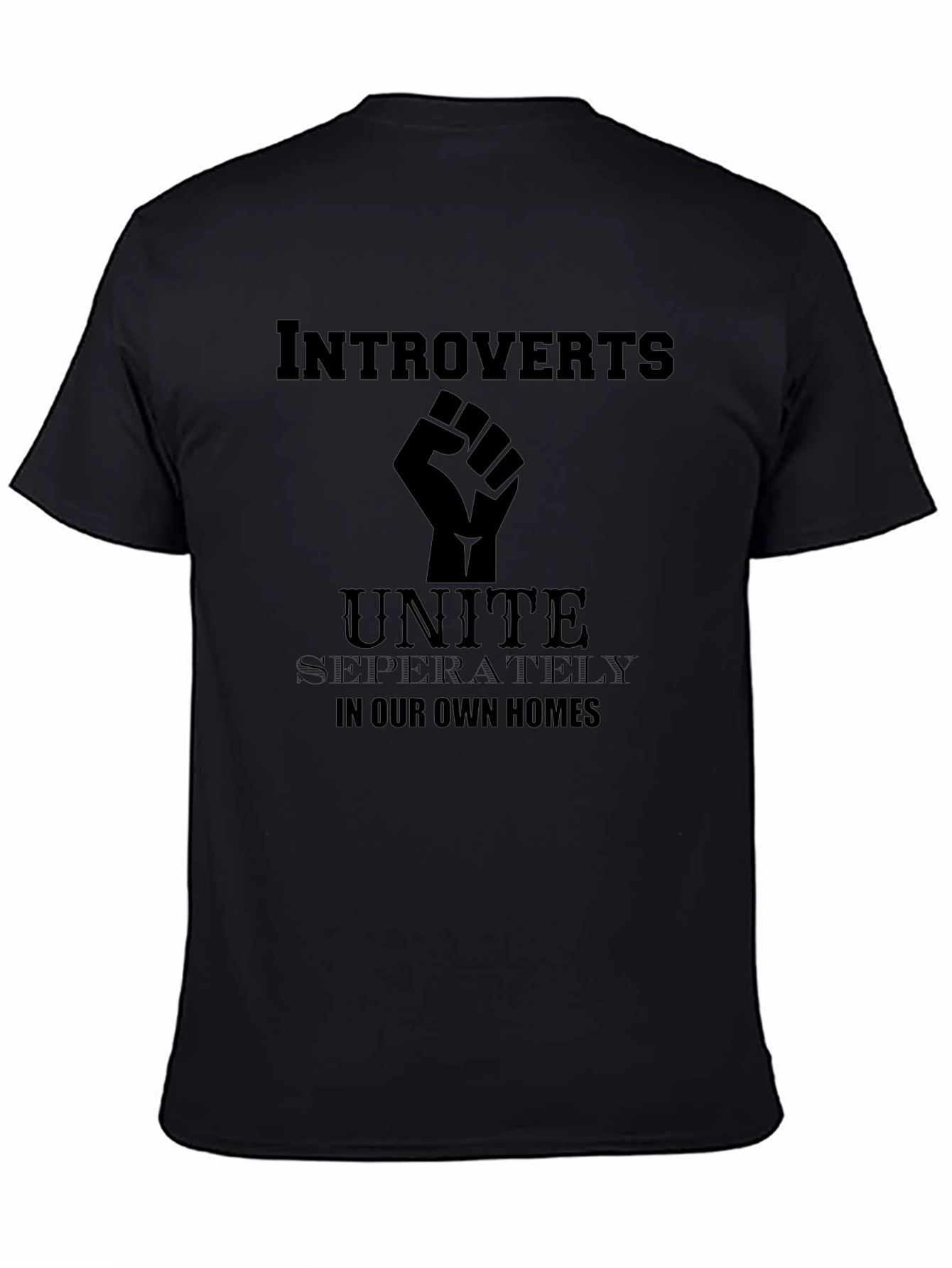 Introverts Unite T-Shirt - Black Cotton Graphic Tee