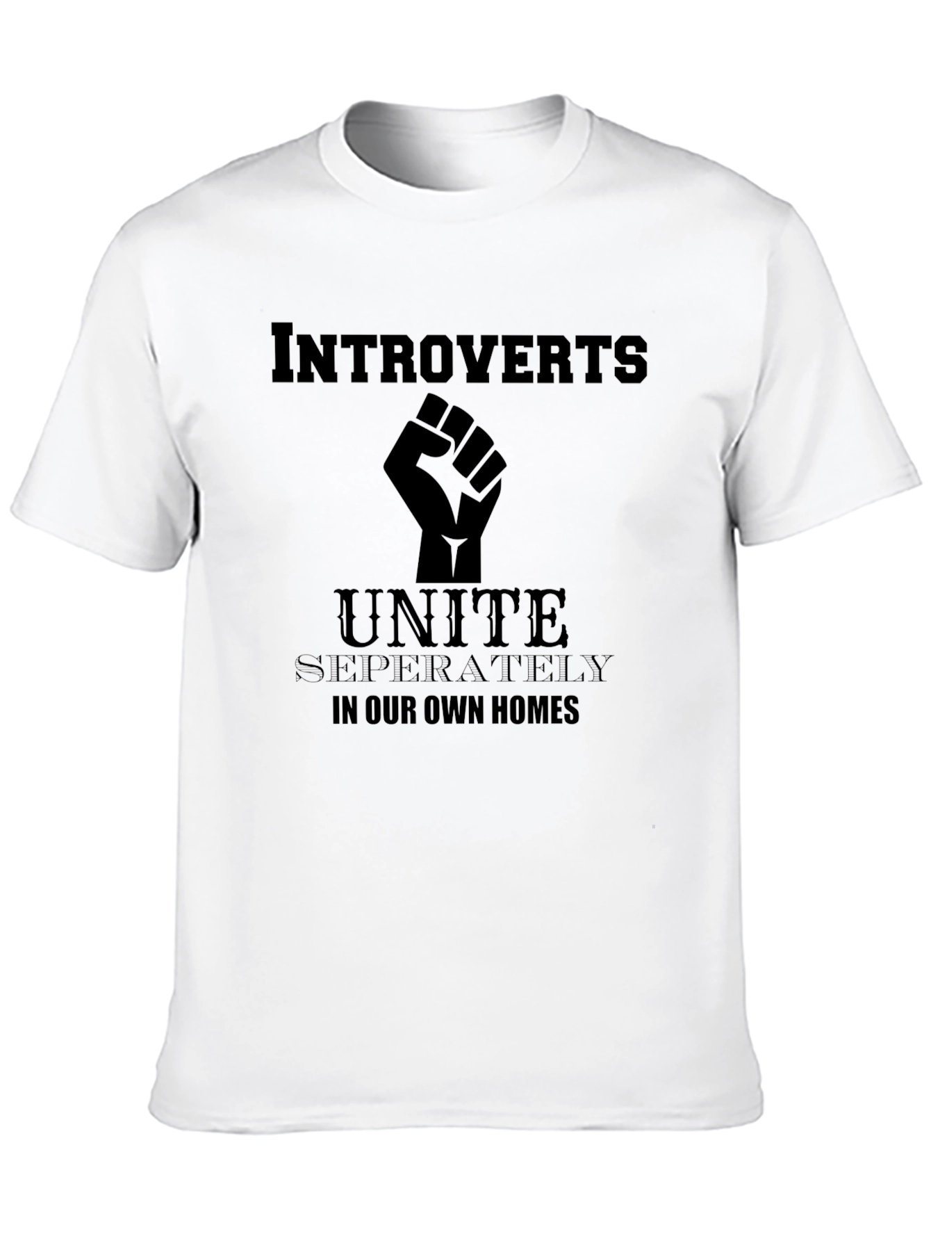 Introverts Unite T-Shirt - Black Cotton Graphic Tee