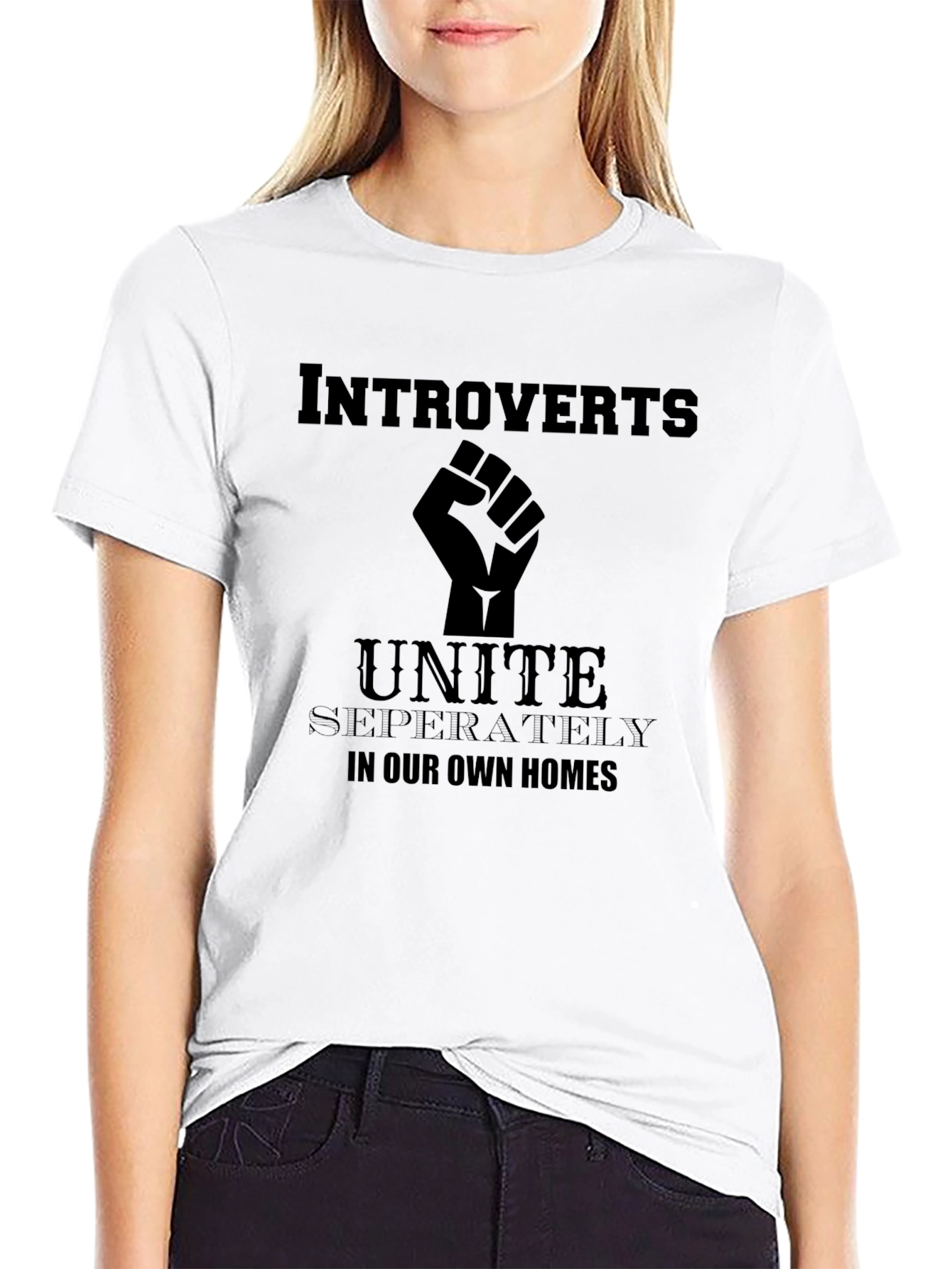 Introverts Unite T-Shirt - Black Cotton Graphic Tee