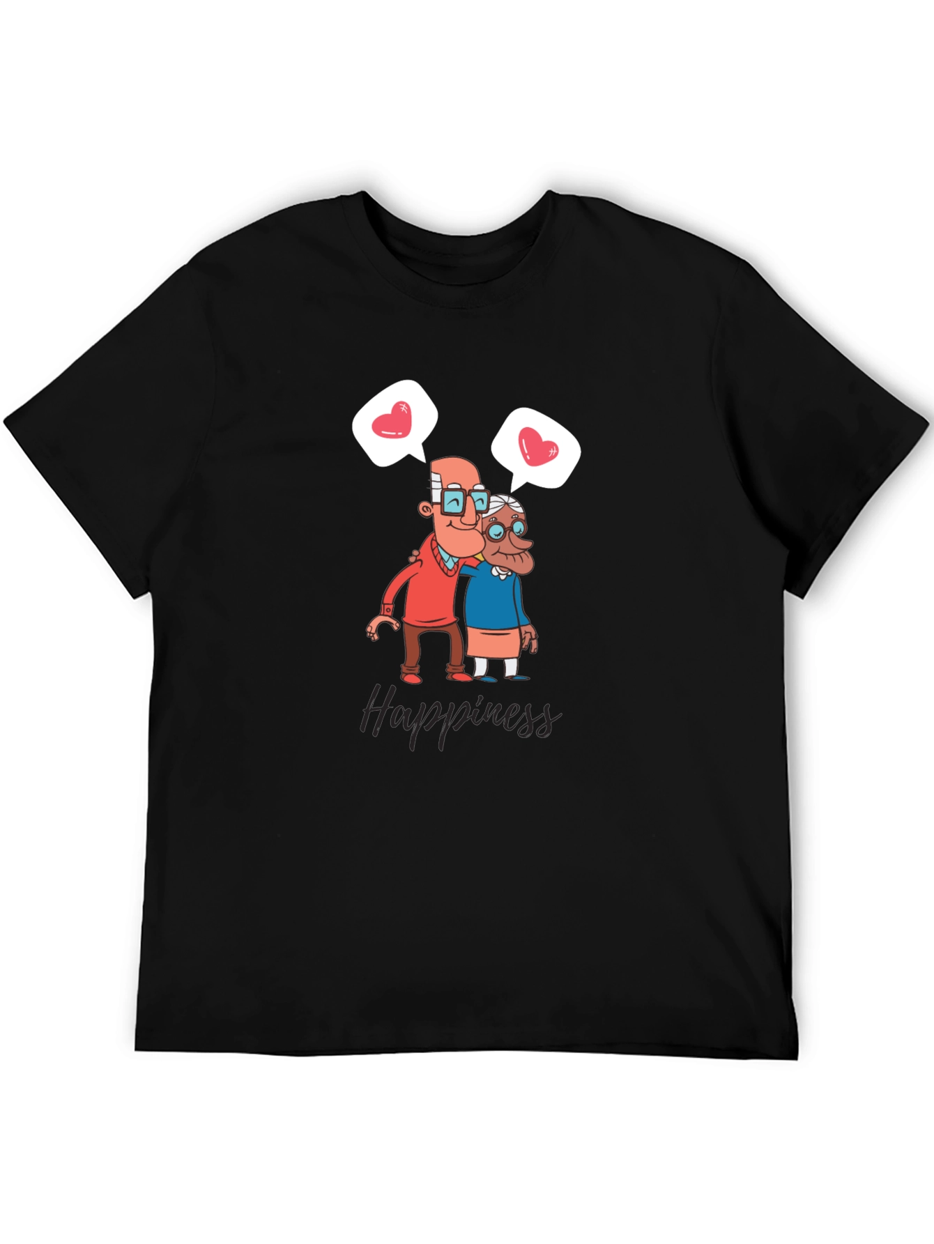 Happiness Graphic Tee - Sweet Old Couple Design