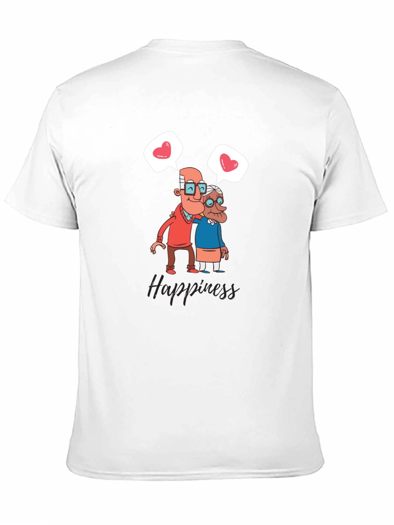 Happiness Graphic Tee - Sweet Old Couple Design