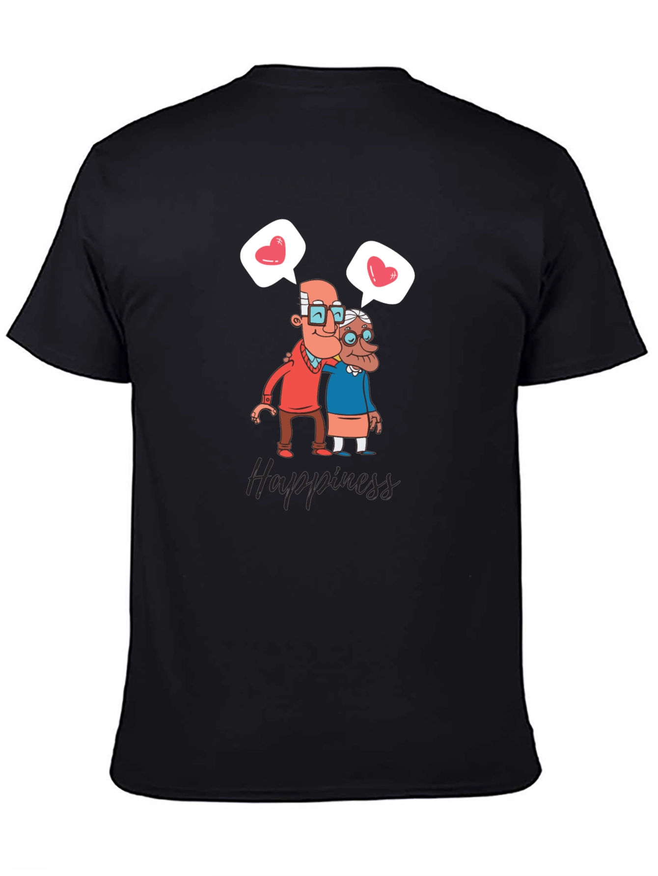 Happiness Graphic Tee - Sweet Old Couple Design