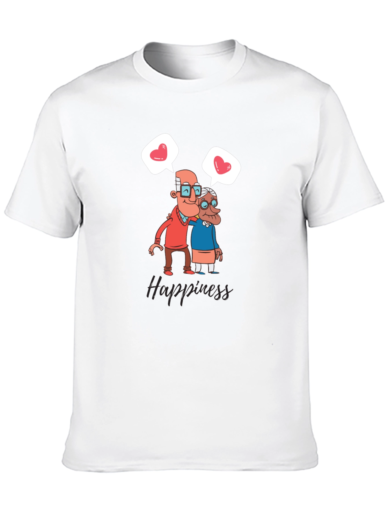 Happiness Graphic Tee - Sweet Old Couple Design