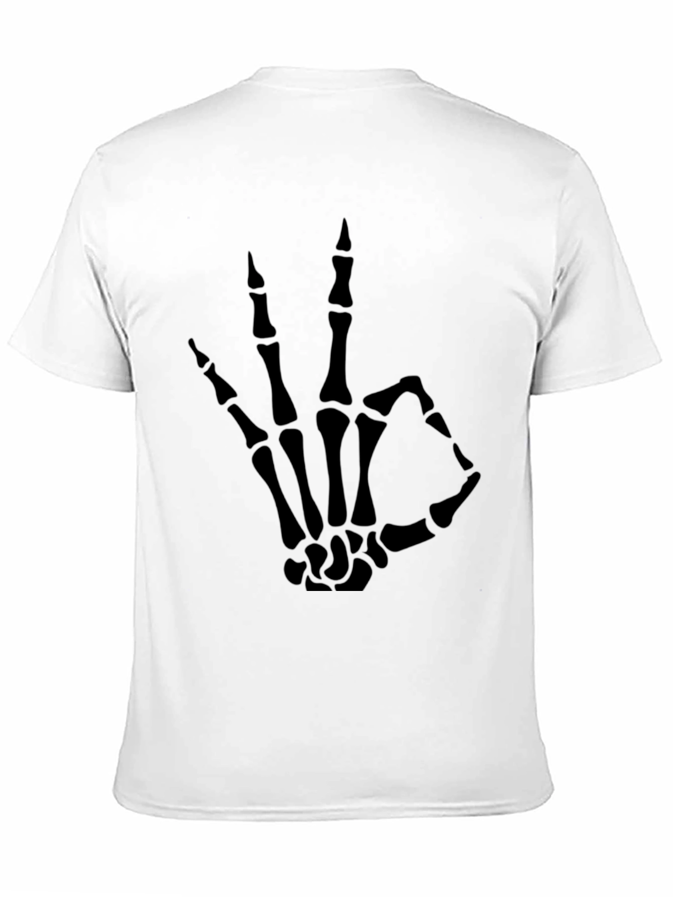 Skeleton Hand OK Sign Graphic Tee - Black