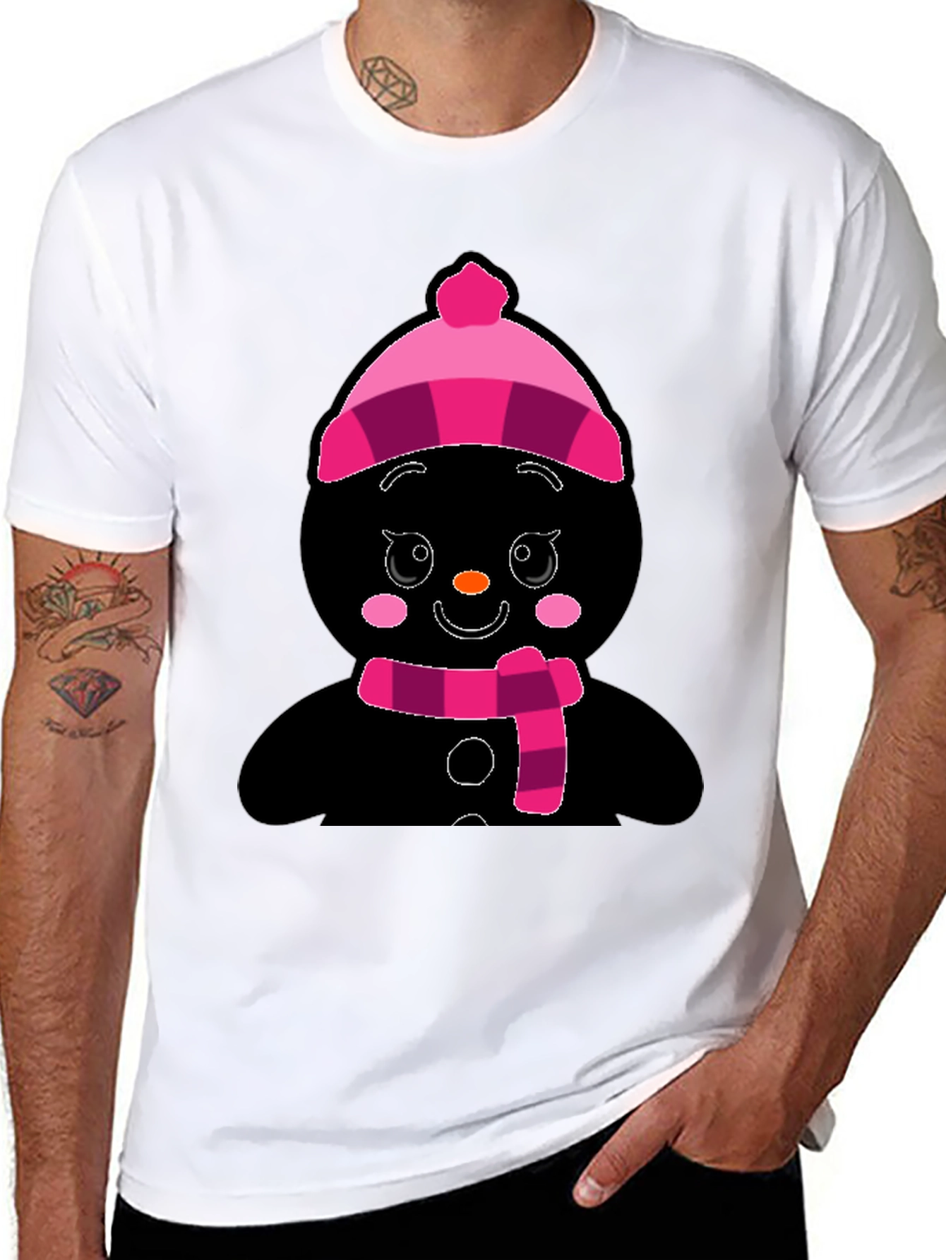 Festive Snowman Graphic T-Shirt