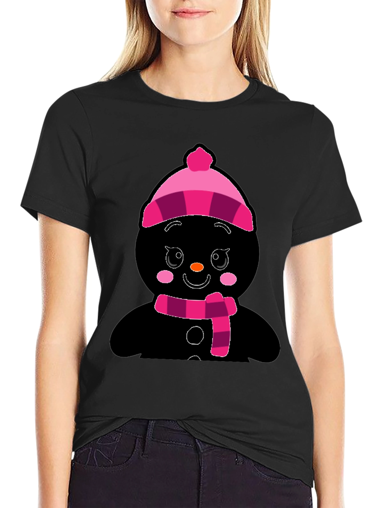 Festive Snowman Graphic T-Shirt