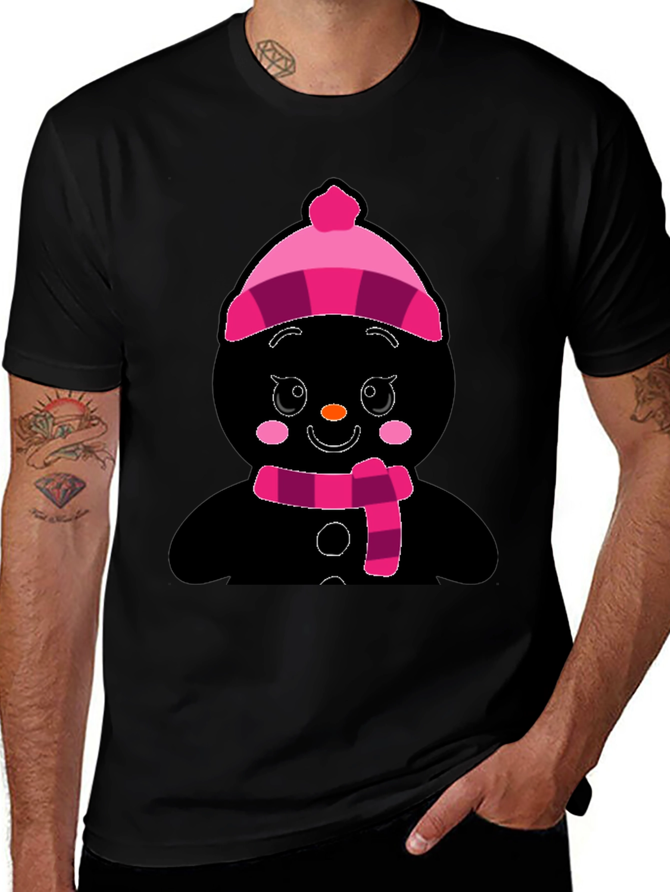 Festive Snowman Graphic T-Shirt