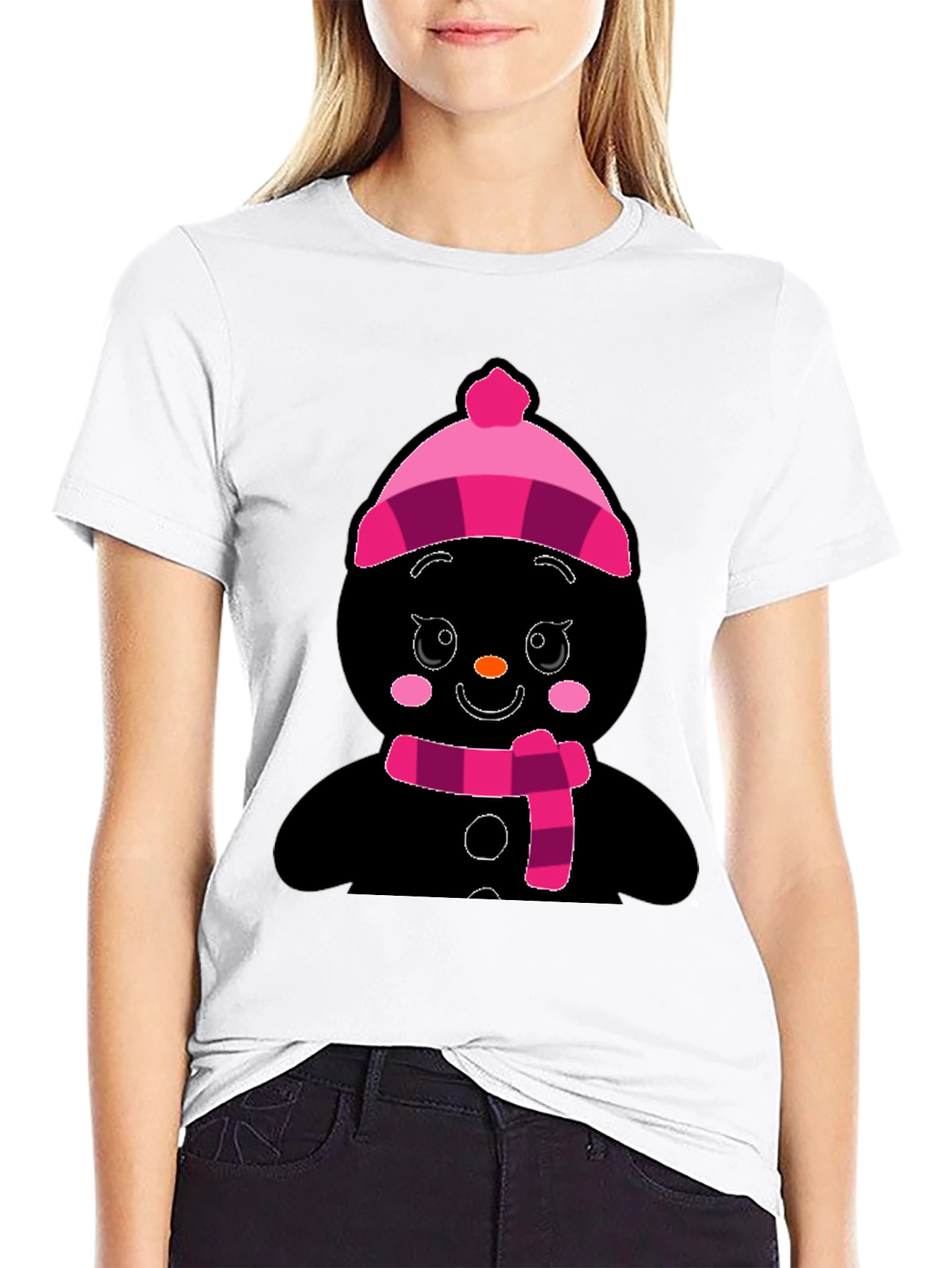 Festive Snowman Graphic T-Shirt