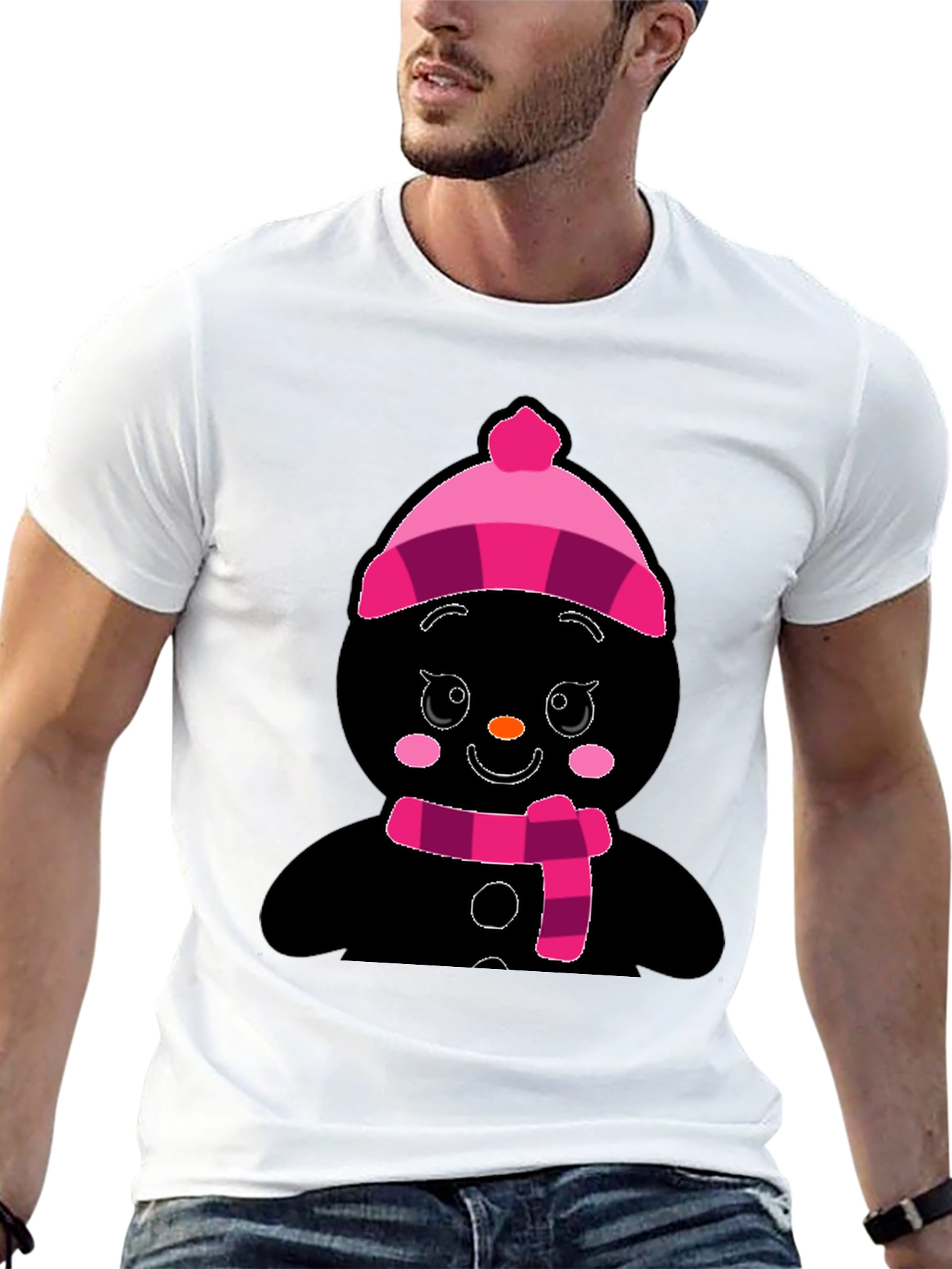 Festive Snowman Graphic T-Shirt
