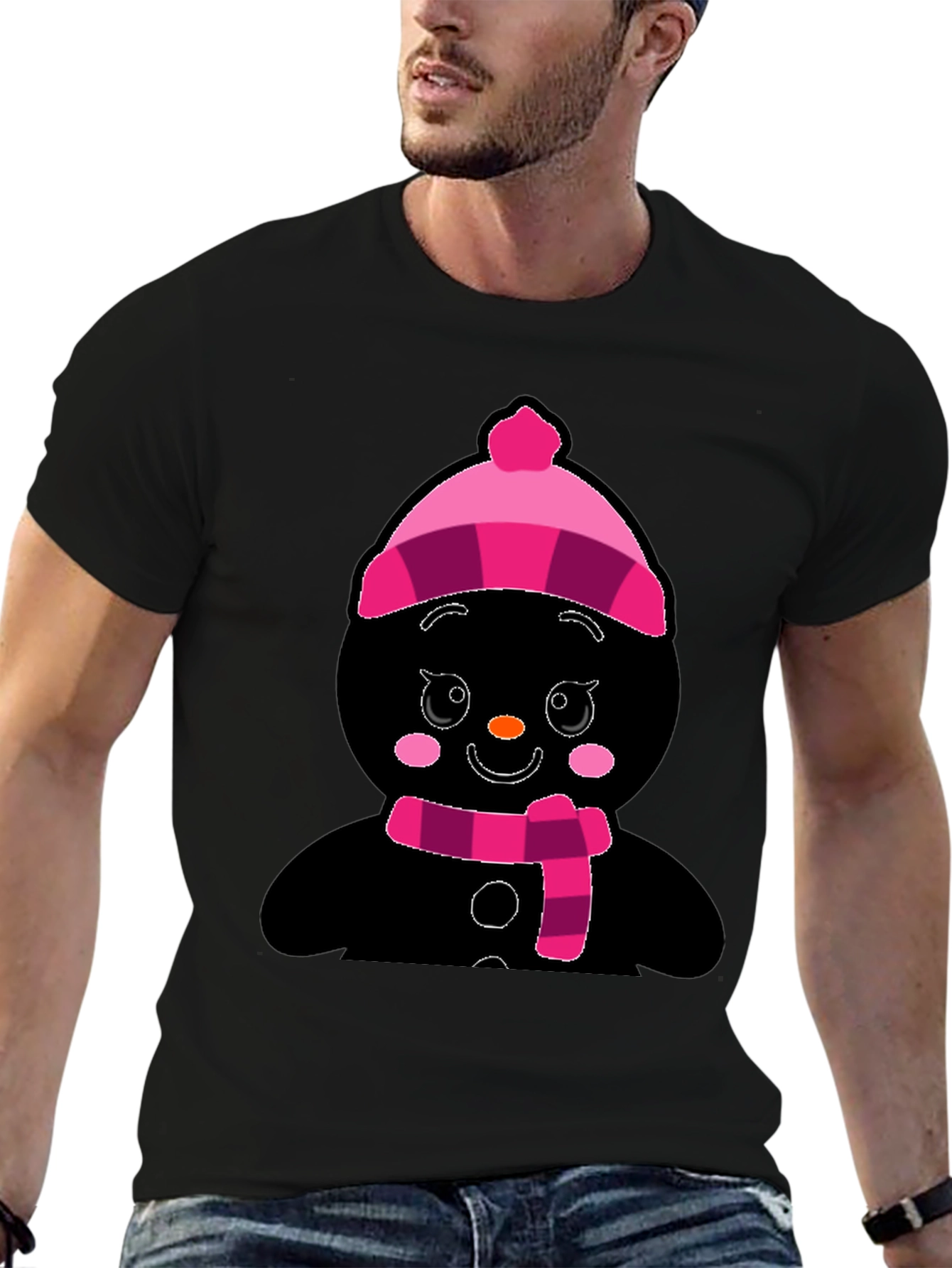 Festive Snowman Graphic T-Shirt