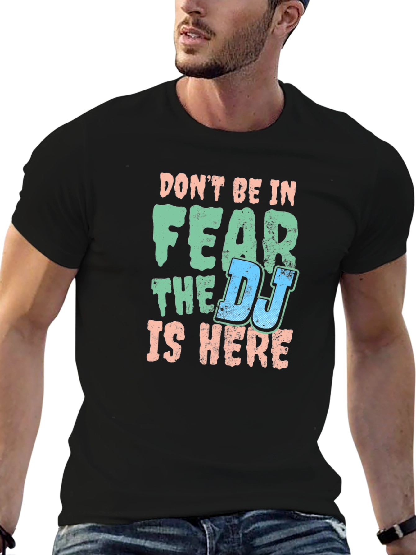 Dont Fear the DJ Mens Black T-Shirt