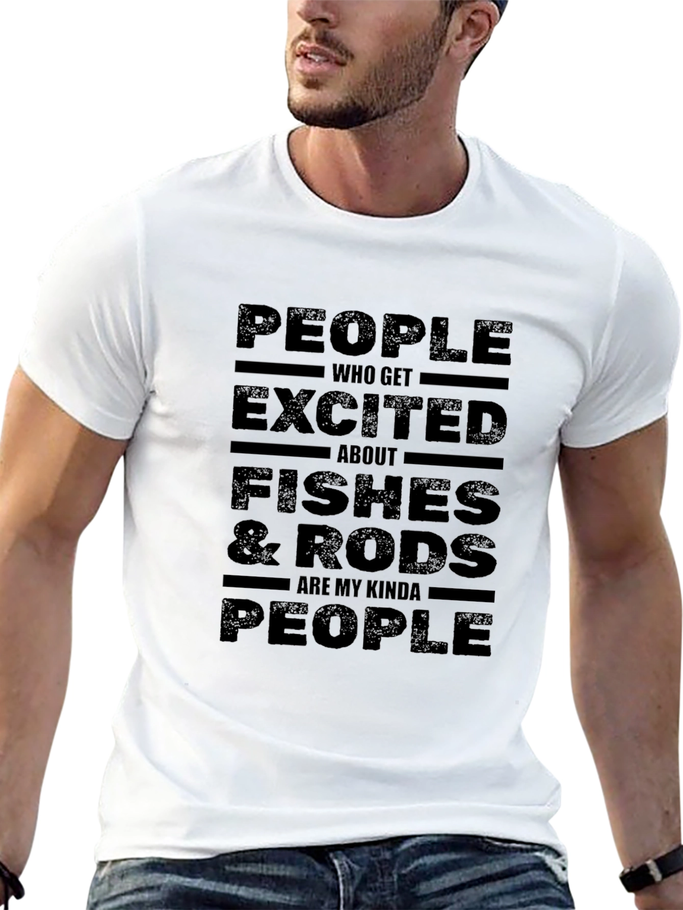 Fishing Enthusiasts Tee - Fishes & Rods