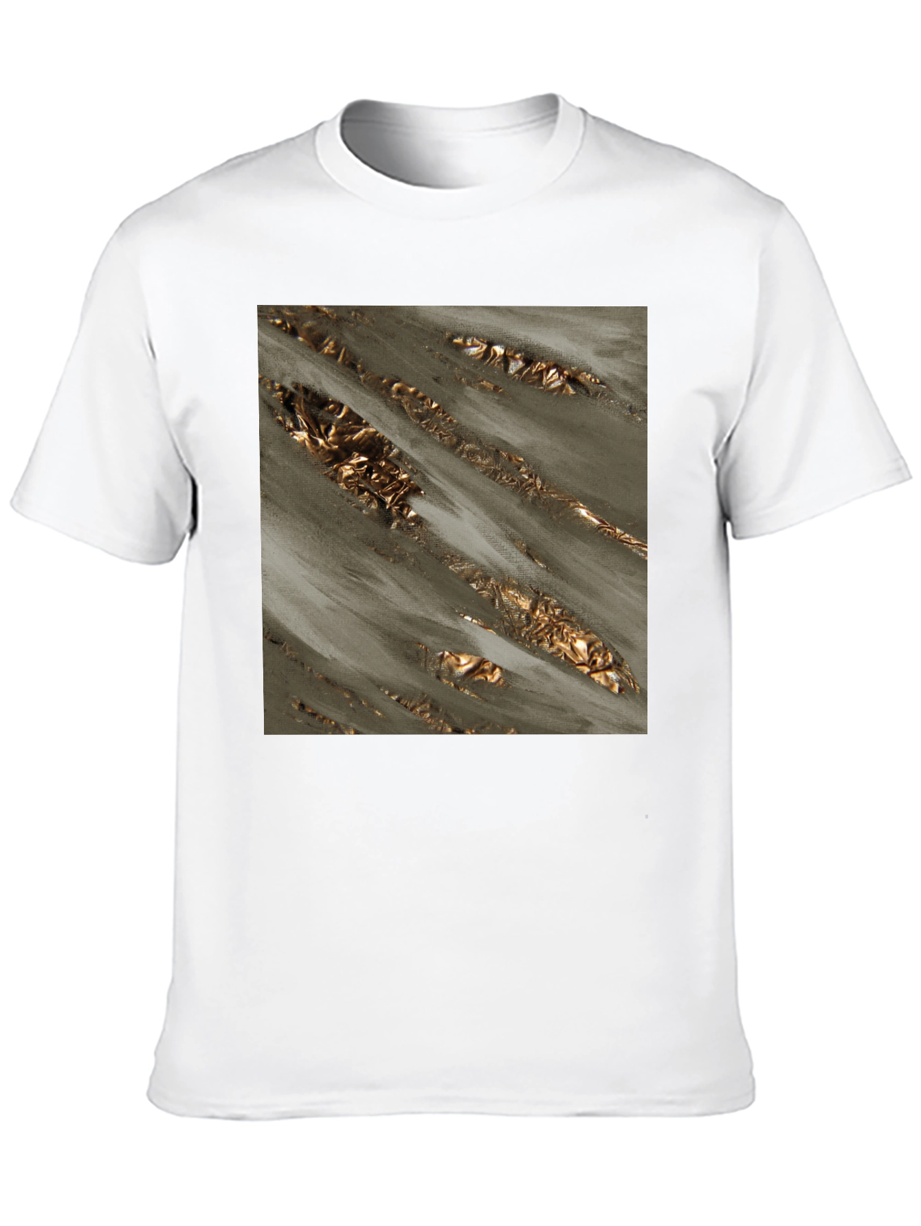 Abstract Gold Foil Art Black T-Shirt
