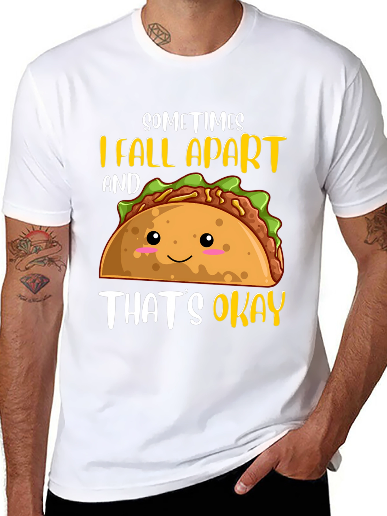 Funny Taco T-Shirt: Sometimes I Fall Apart