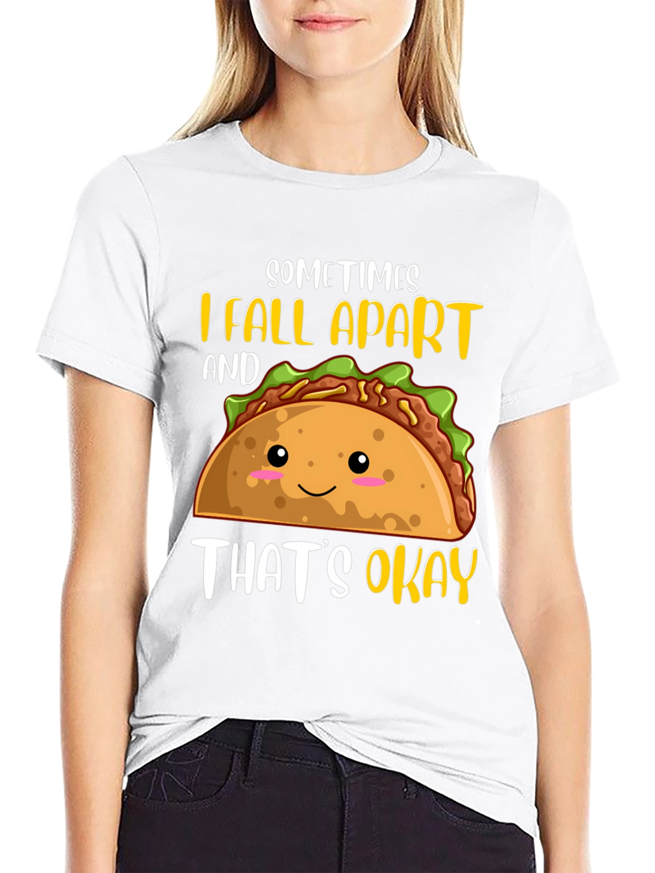 Funny Taco T-Shirt: Sometimes I Fall Apart