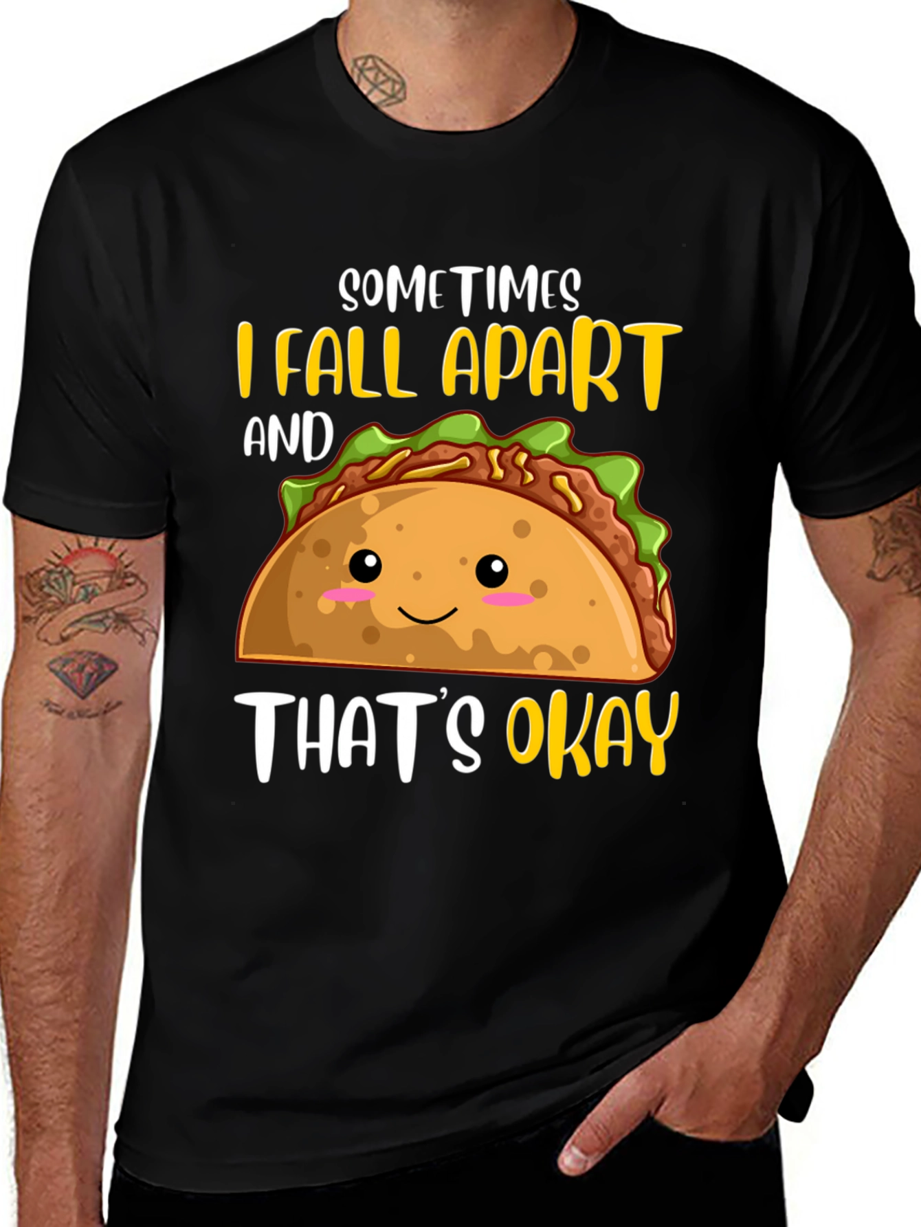 Funny Taco T-Shirt: Sometimes I Fall Apart