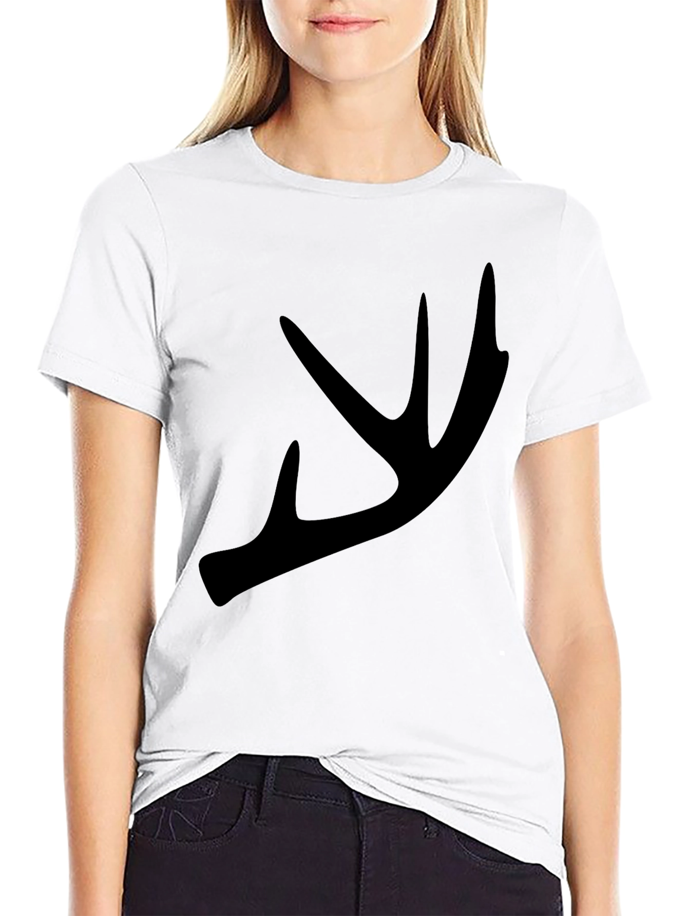 Antler Graphic Tee - Black Crew Neck T-Shirt