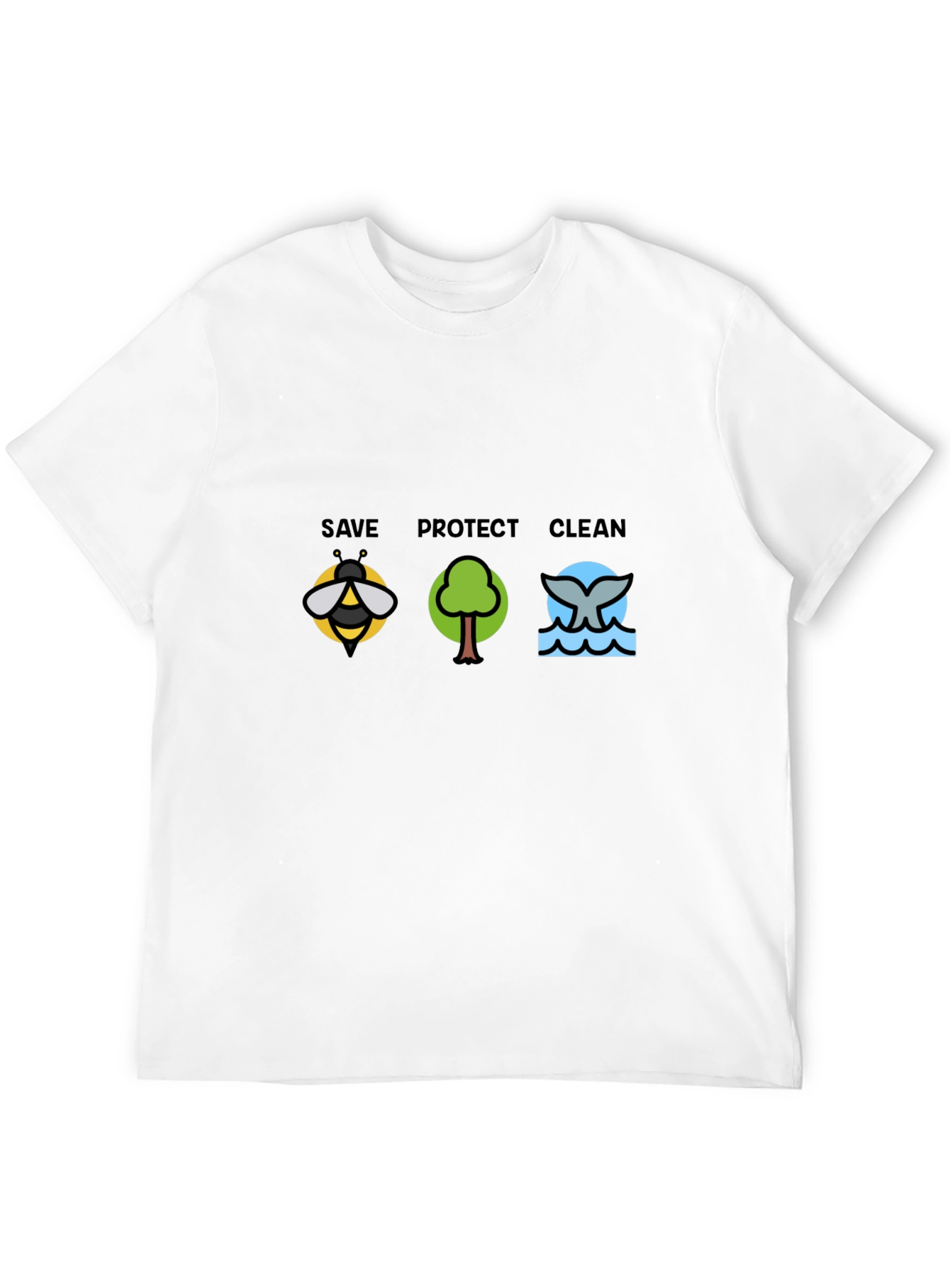 Eco-Friendly T-Shirt: Save Protect Clean Design