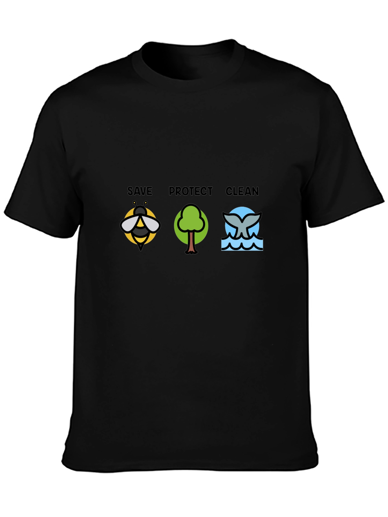 Eco-Friendly T-Shirt: Save Protect Clean Design