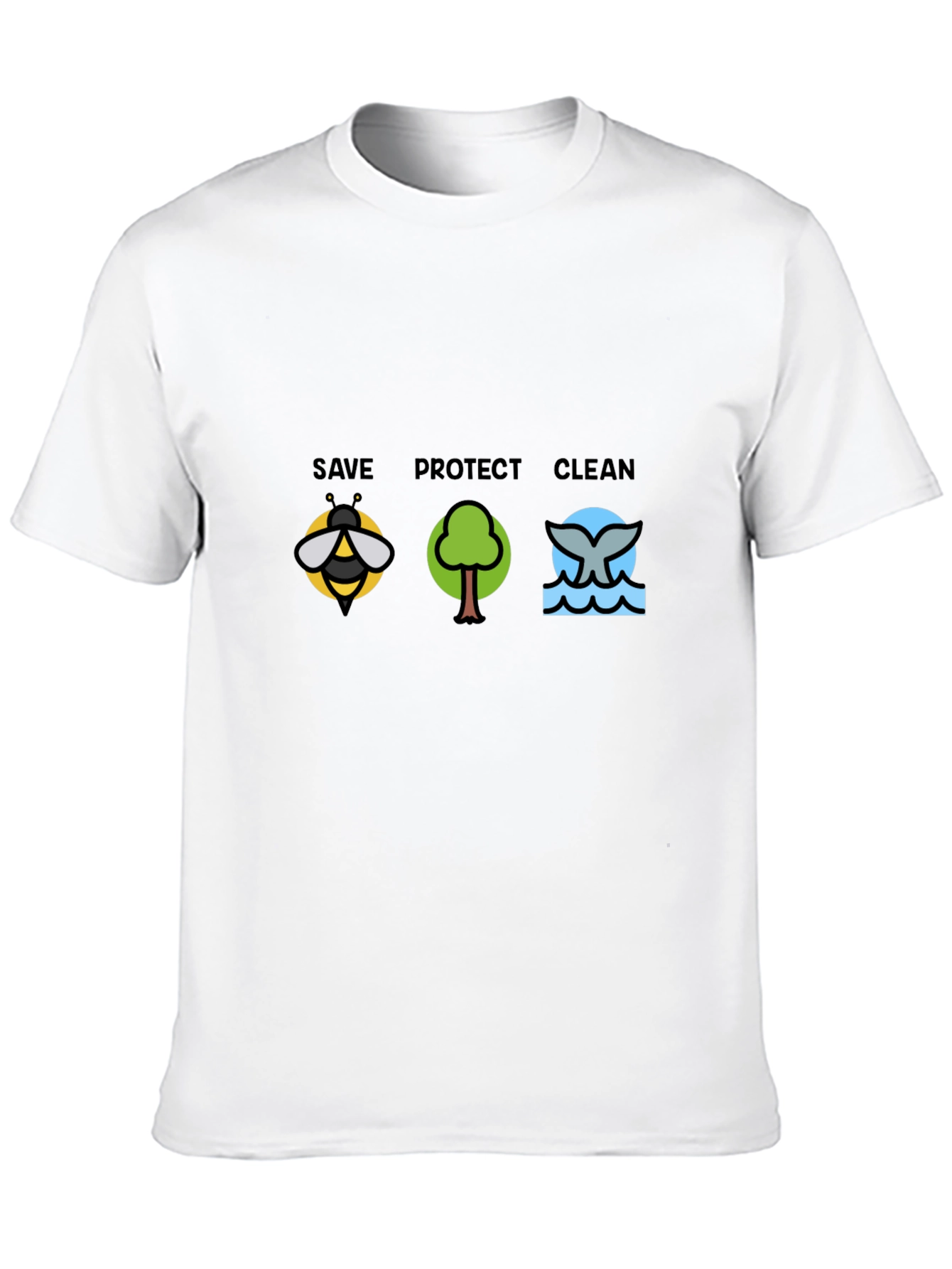 Eco-Friendly T-Shirt: Save Protect Clean Design